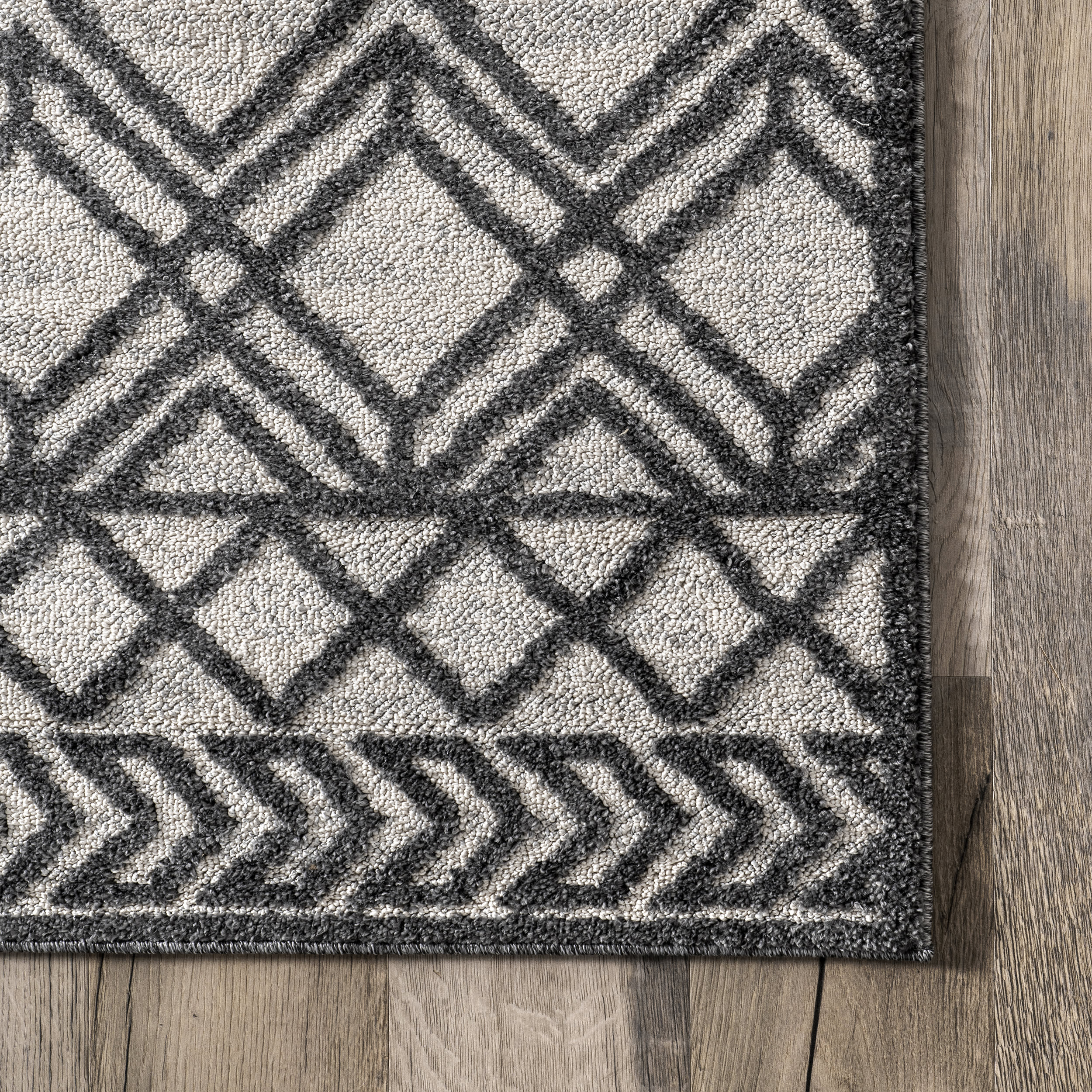Evalina Moroccan Trellis Rug | Dark Grey - Image 3