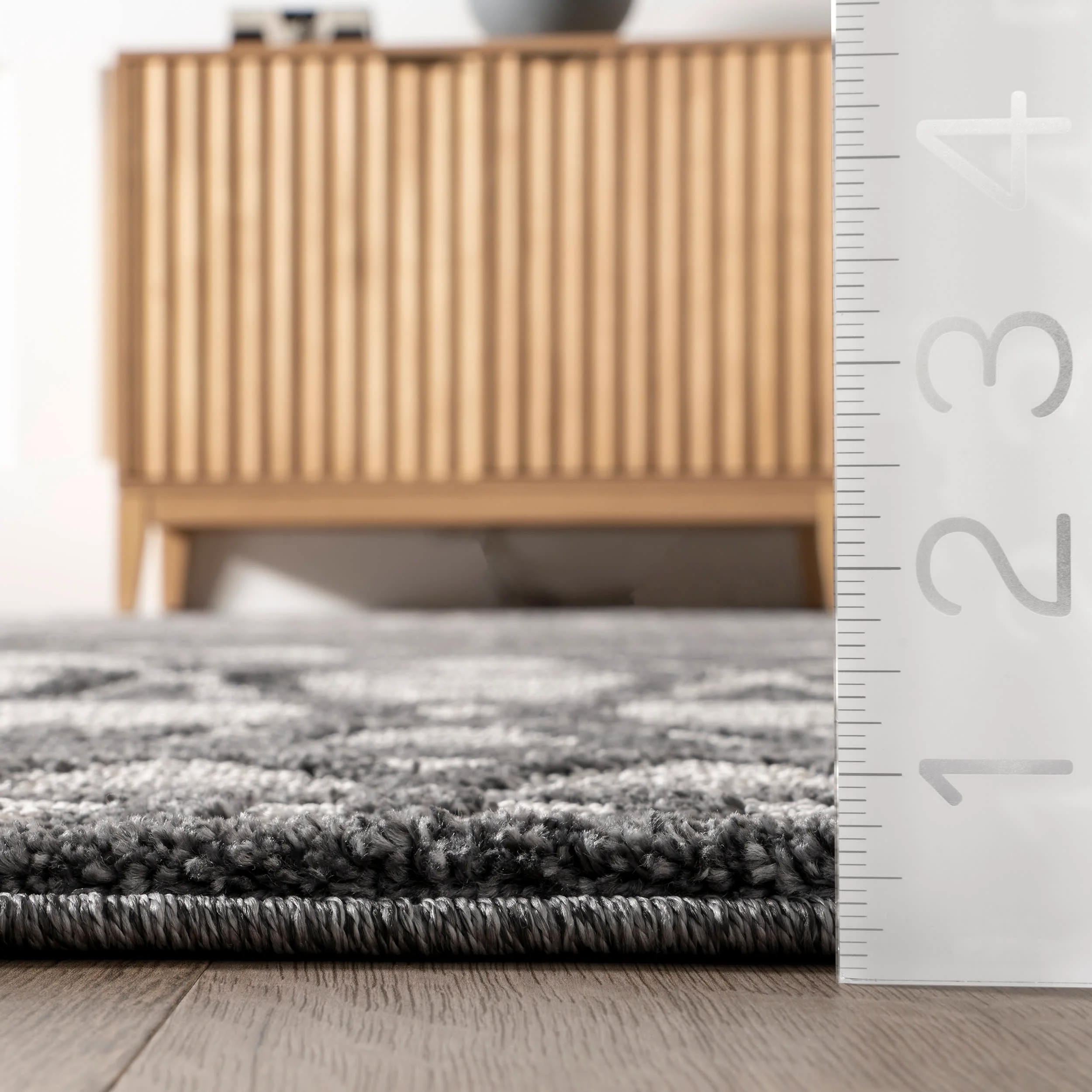 Evalina Moroccan Trellis Rug | Dark Grey - Image 5
