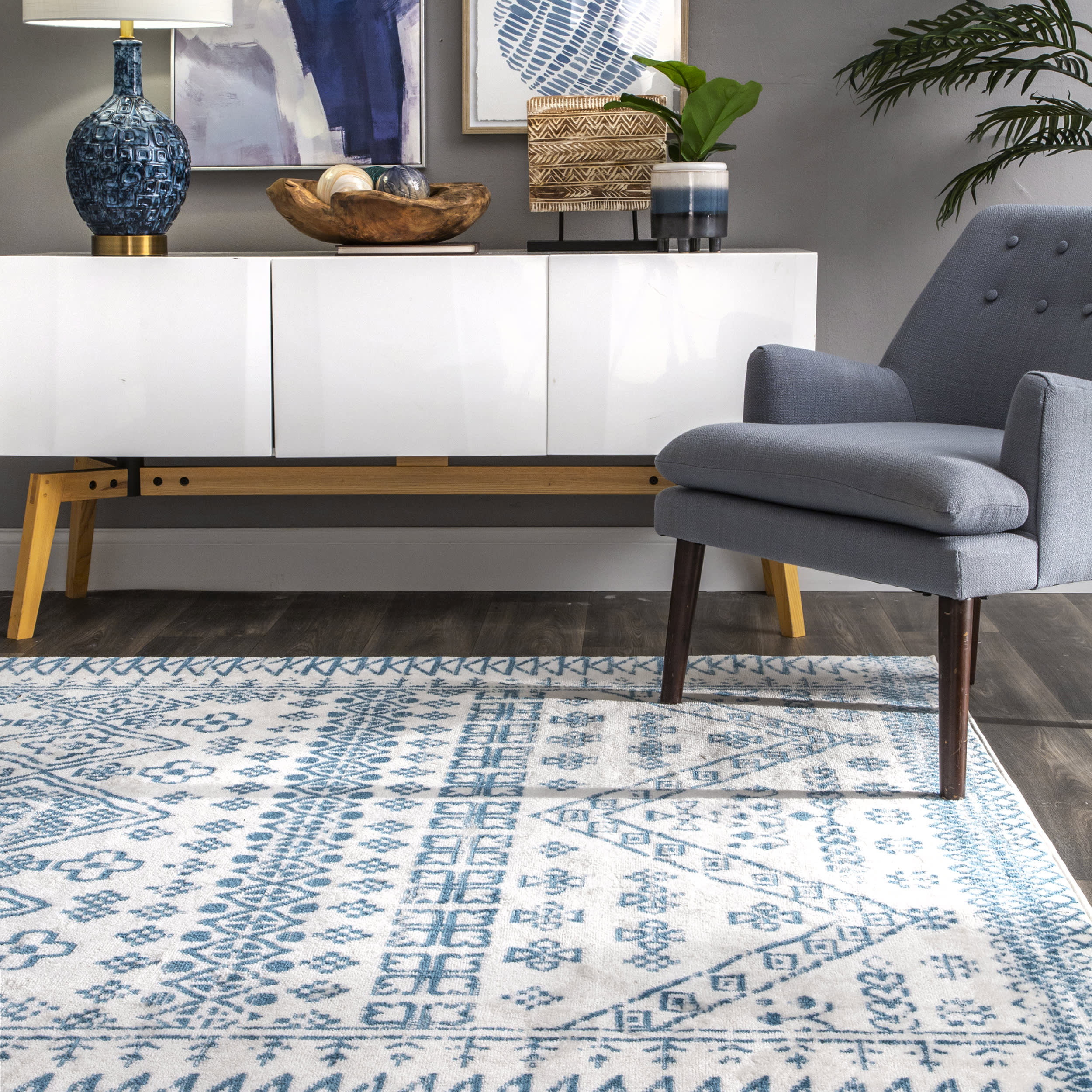Evanescent Moroccan Rug | Blue - Image 4