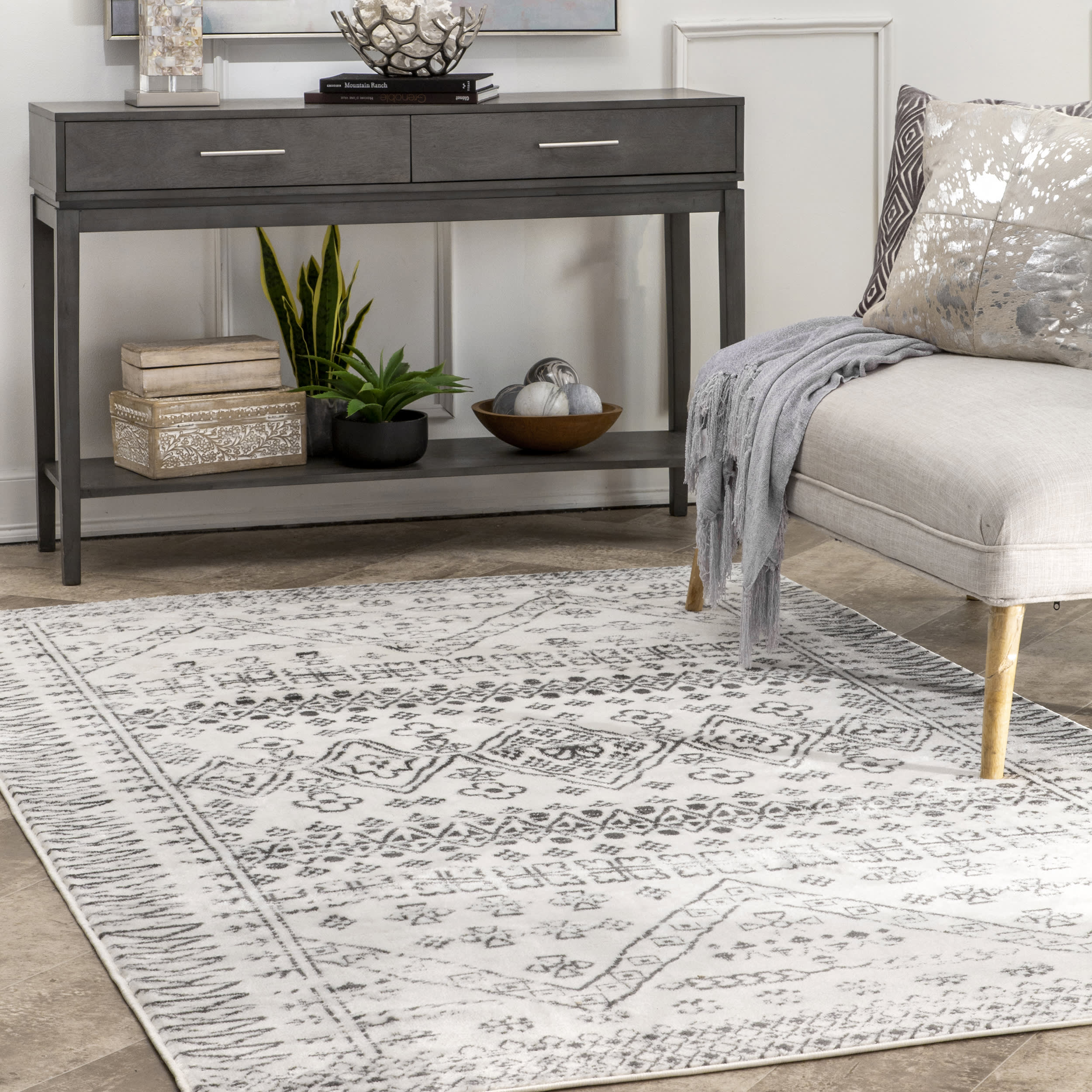 Evanescent Moroccan Rug | Light Grey - Image 2