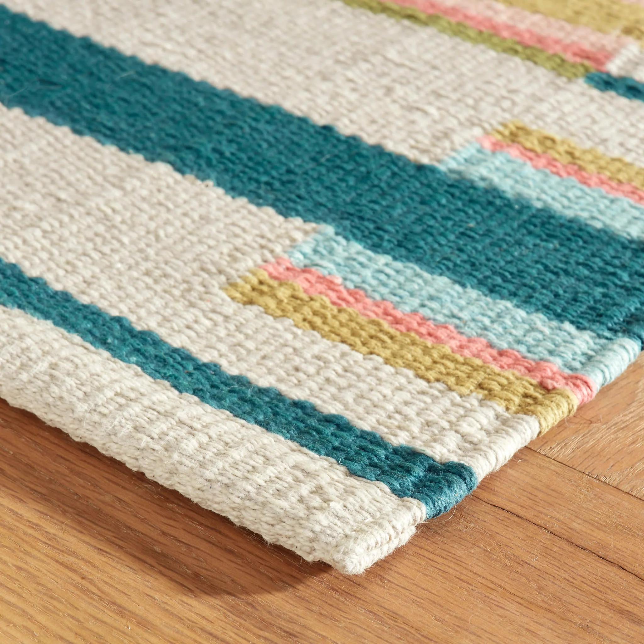 Everly Handwoven Cotton Rug | Multi - Image 5