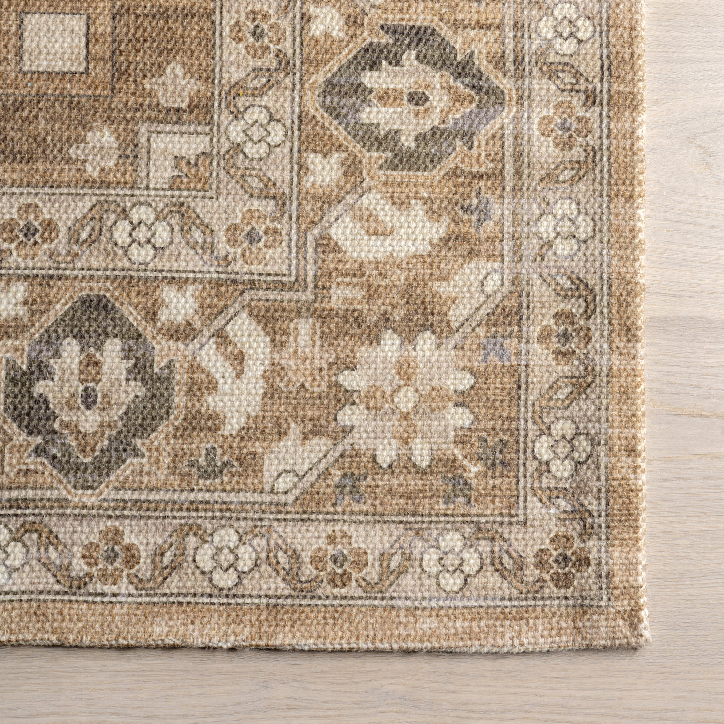 Evermore Medallion Wool and Cotton Rug | Brown - Image 4
