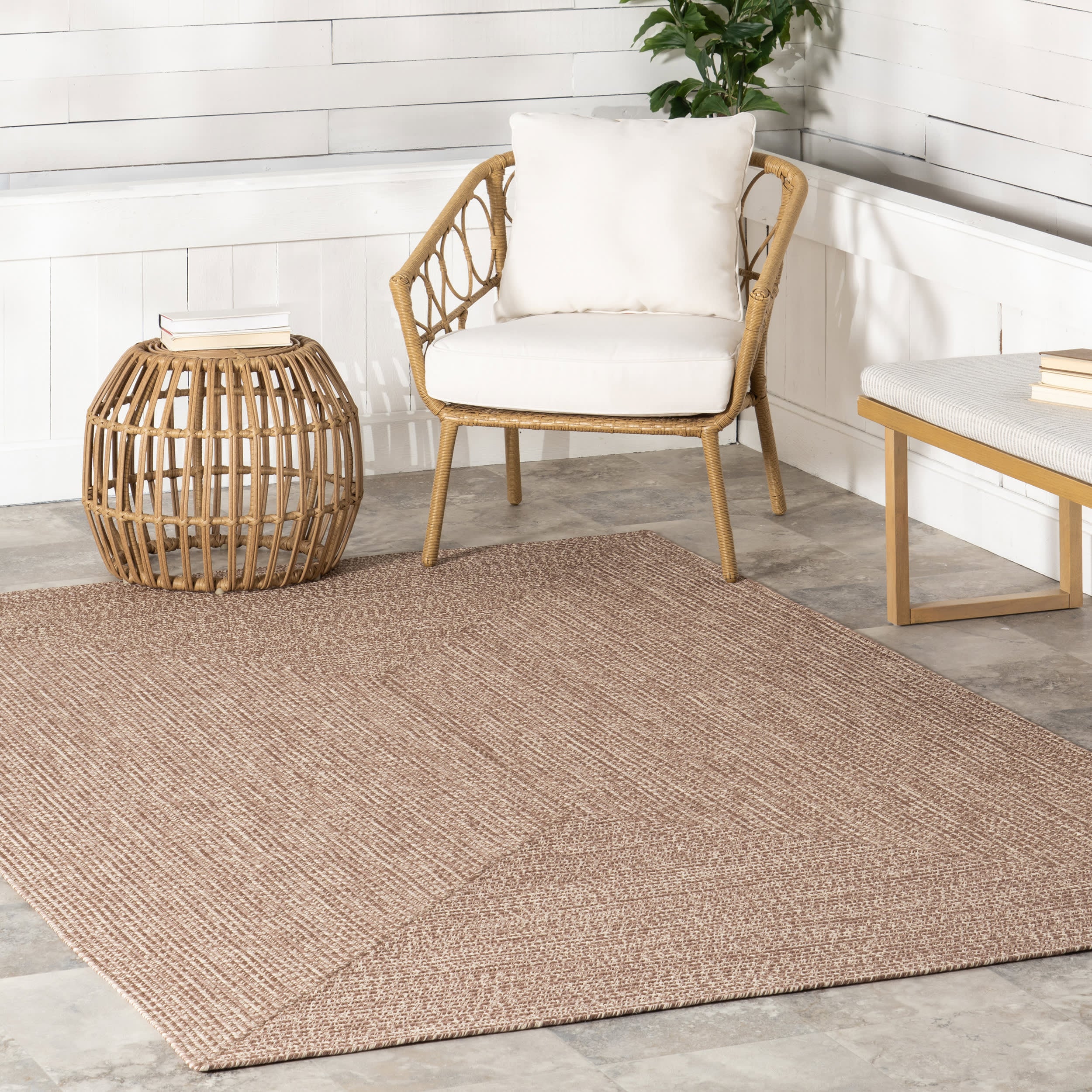 Everywhere Hand-Braided Indoor/Outdoor Rug | Brown - Image 2