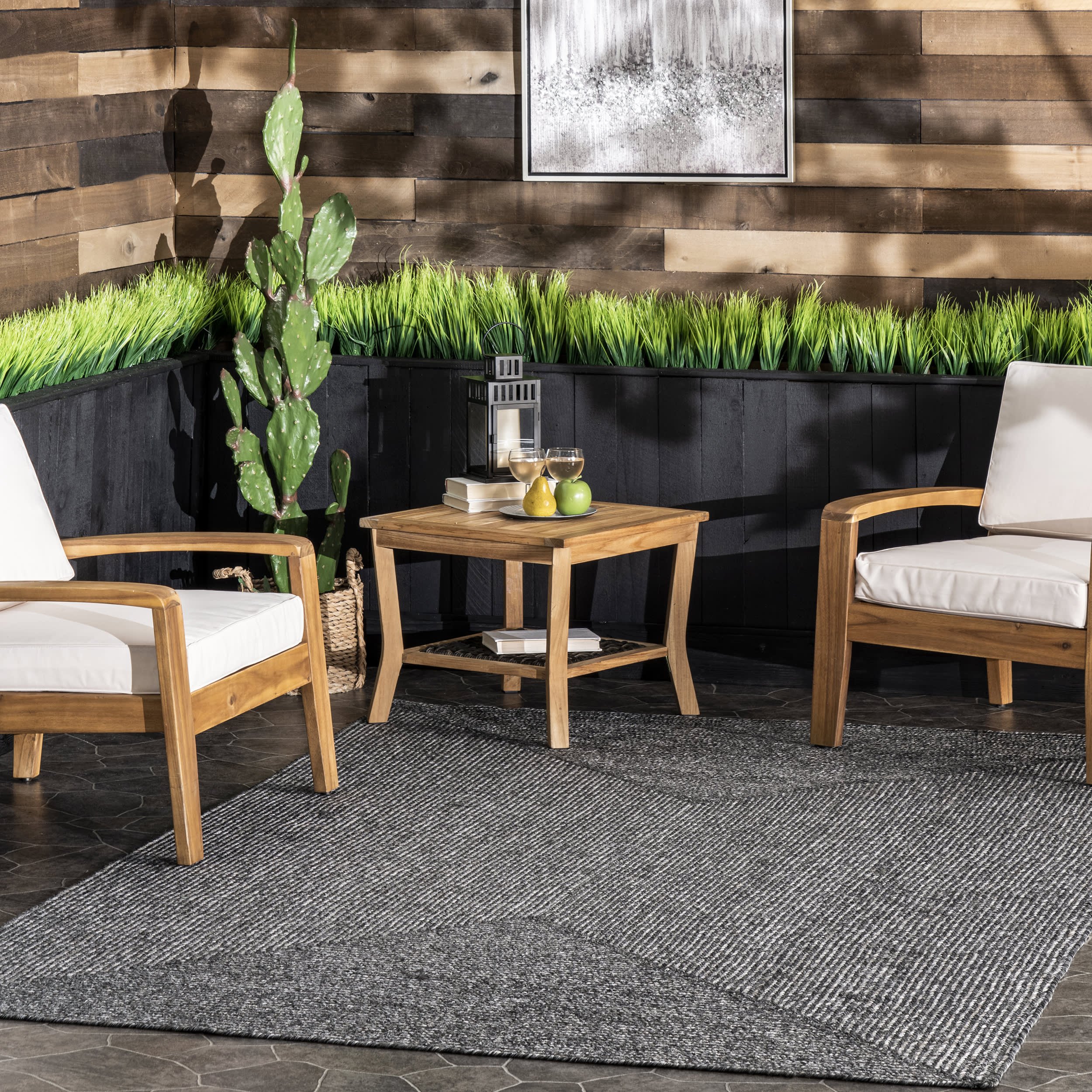 Everywhere Hand-Braided Indoor/Outdoor Rug | Charcoal - Image 2