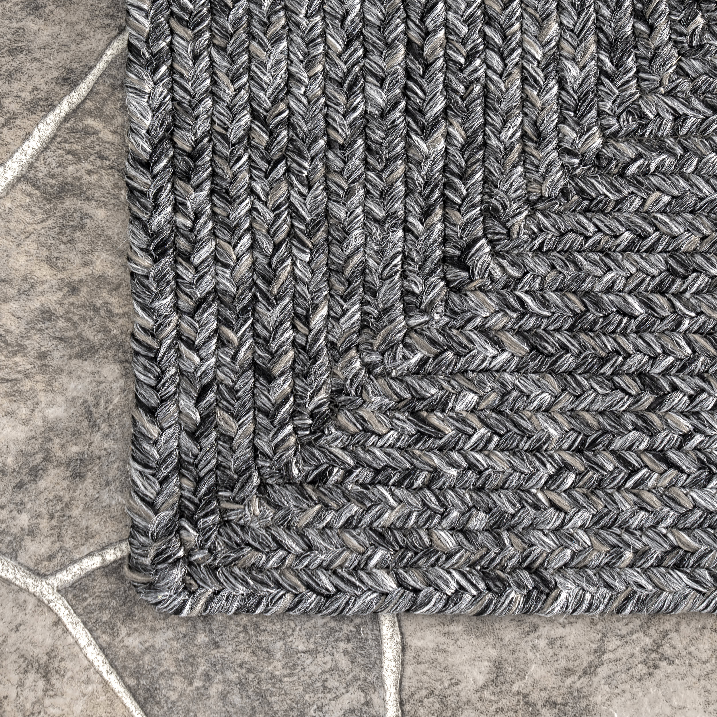 Everywhere Hand-Braided Indoor/Outdoor Rug | Charcoal - Image 3