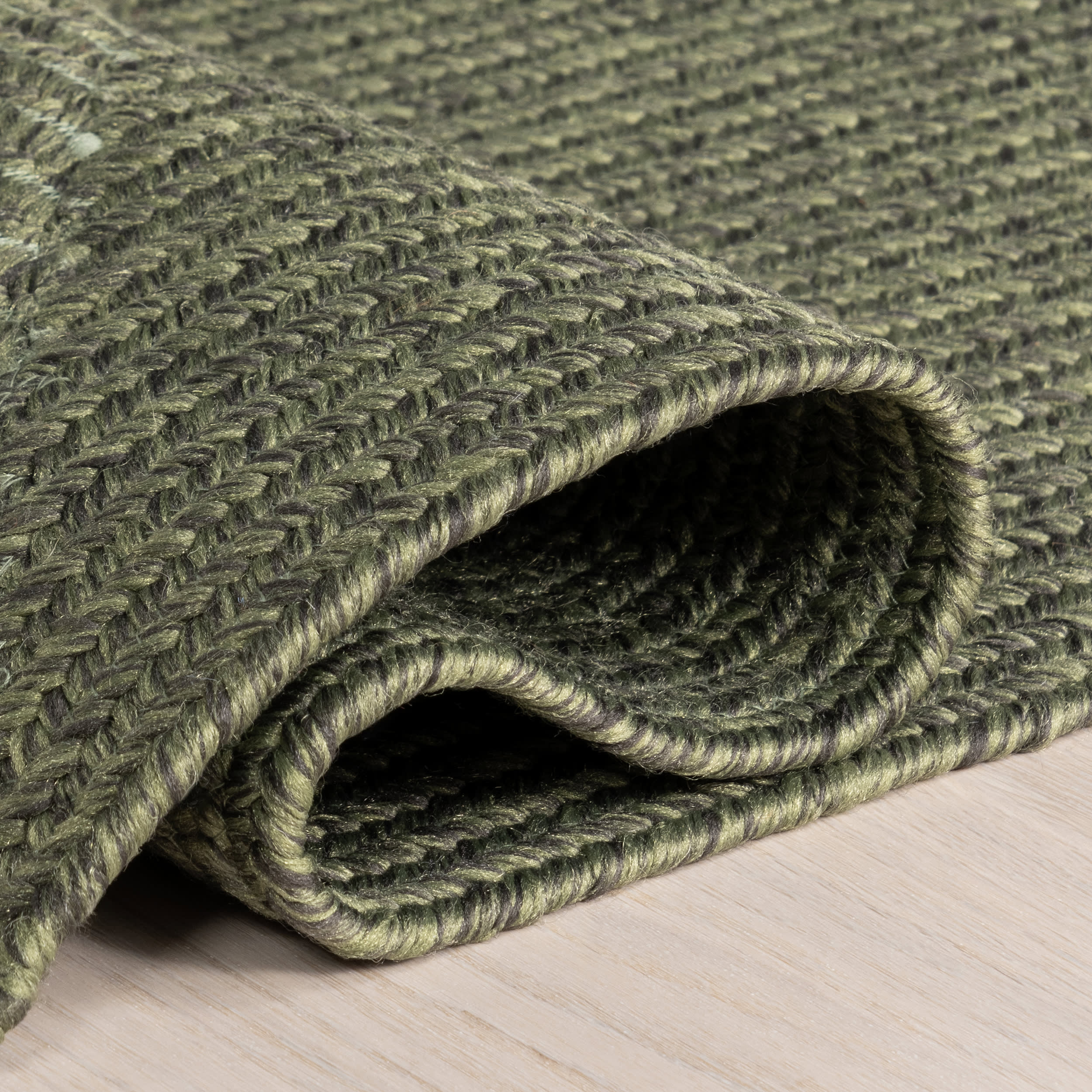 Everywhere Hand-Braided Indoor/Outdoor Rug | Green - Image 10
