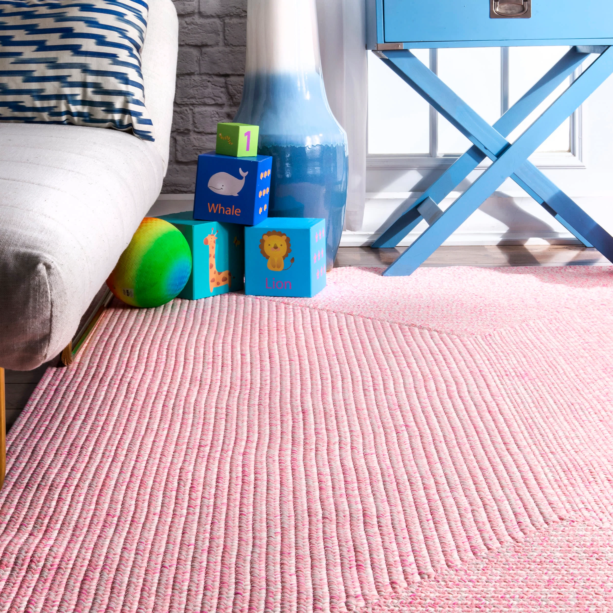 Everywhere Hand-Braided Indoor/Outdoor Rug | Pink - Image 4