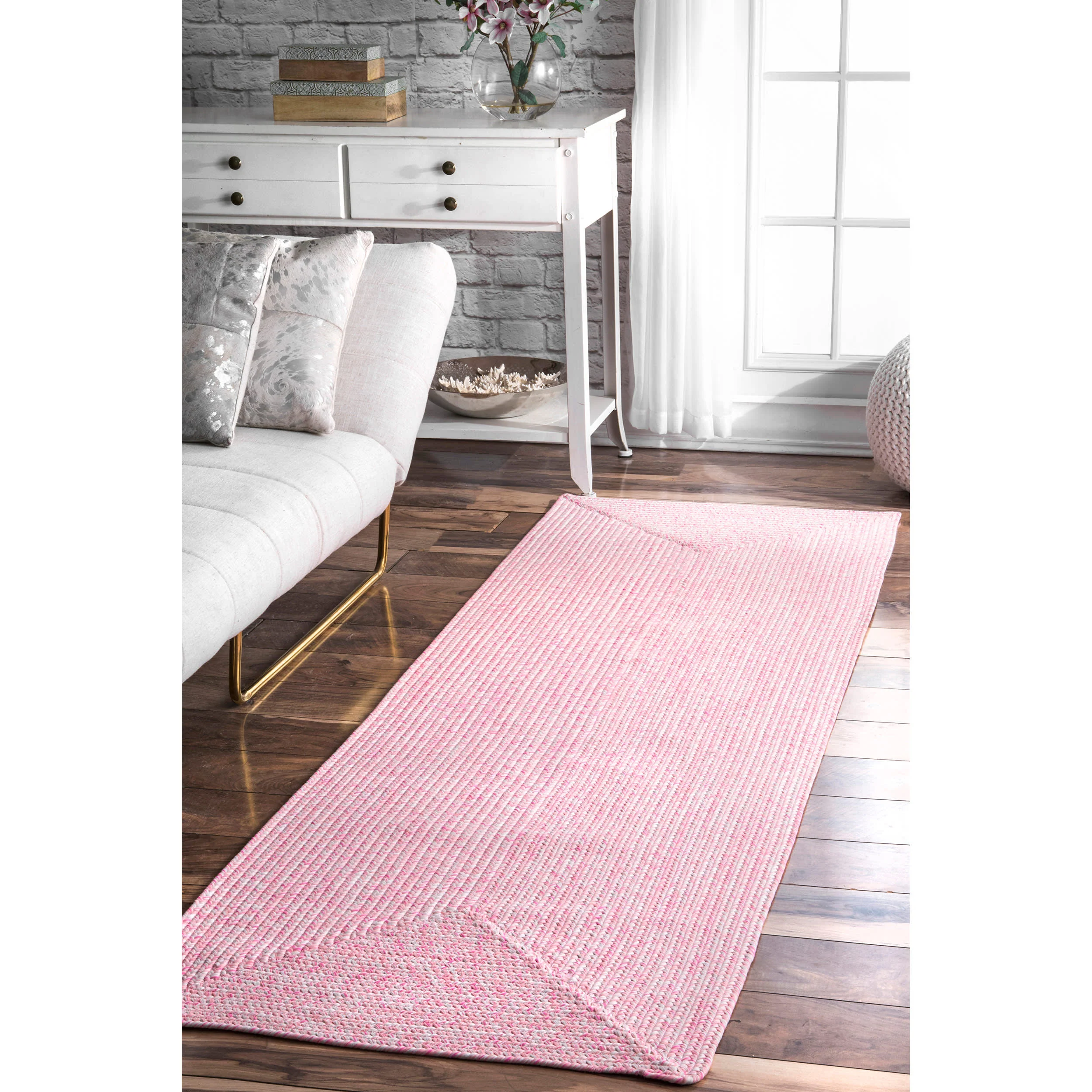 Everywhere Hand-Braided Indoor/Outdoor Rug | Pink - Image 2