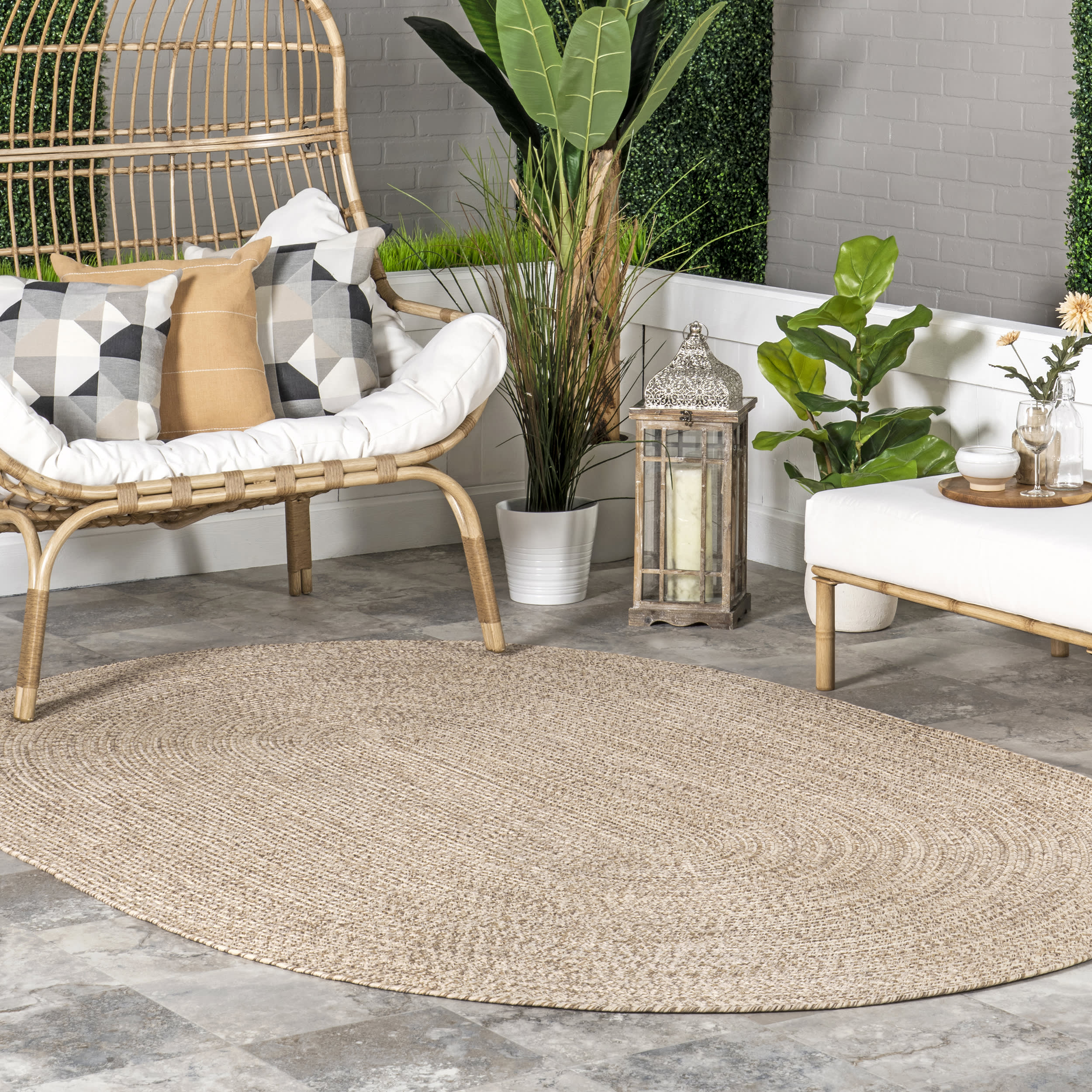 Everywhere Hand-Braided Indoor/Outdoor Rug | Tan - Image 2