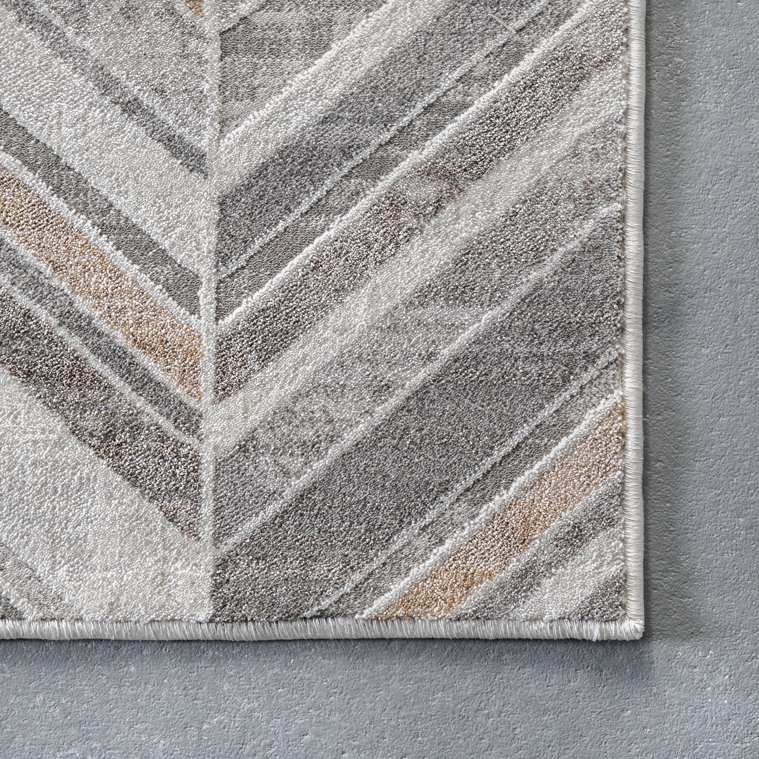 Evy Chevron Banded Rug | Beige - Image 3