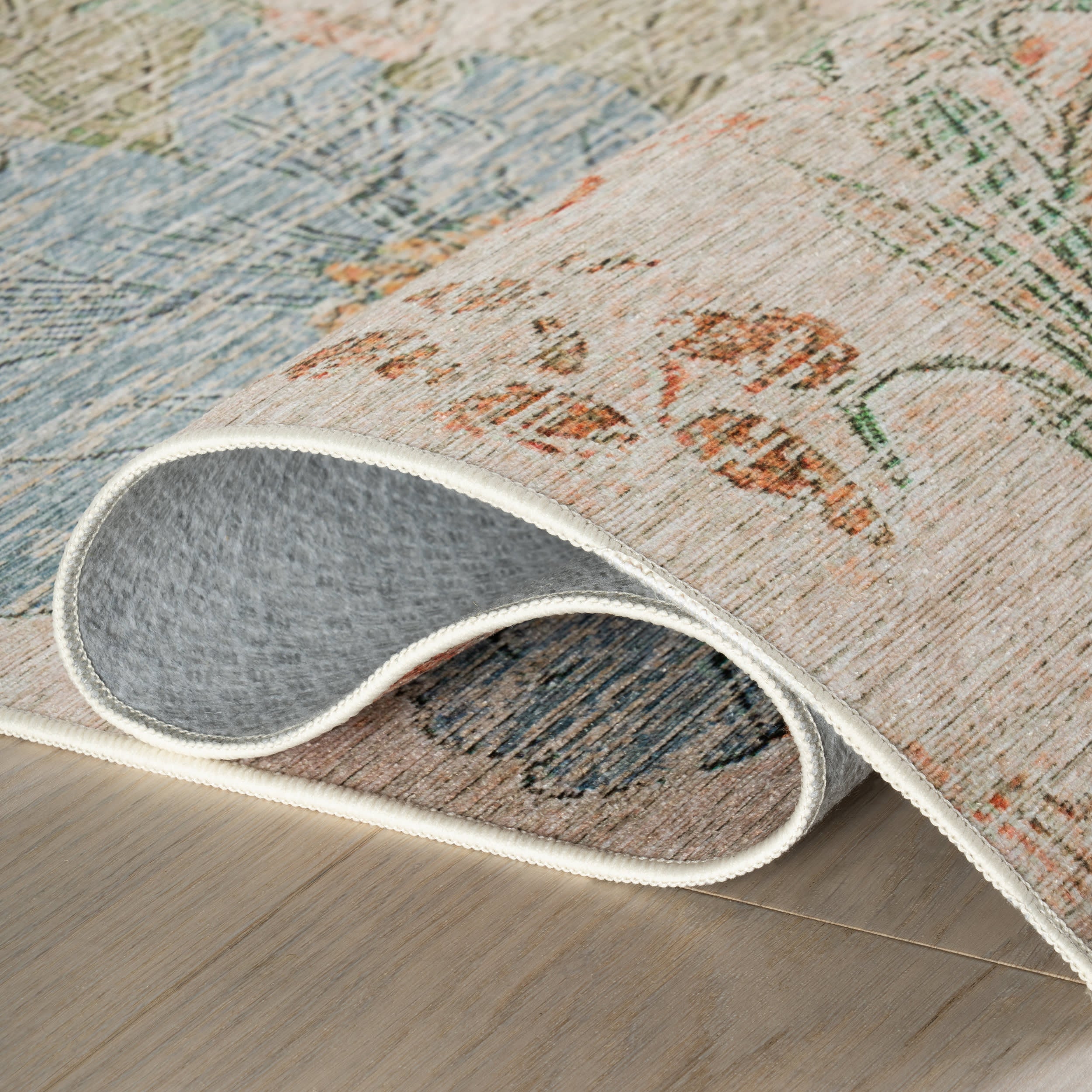 Exploded Floral Machine Washable Rug | Multi - Image 3