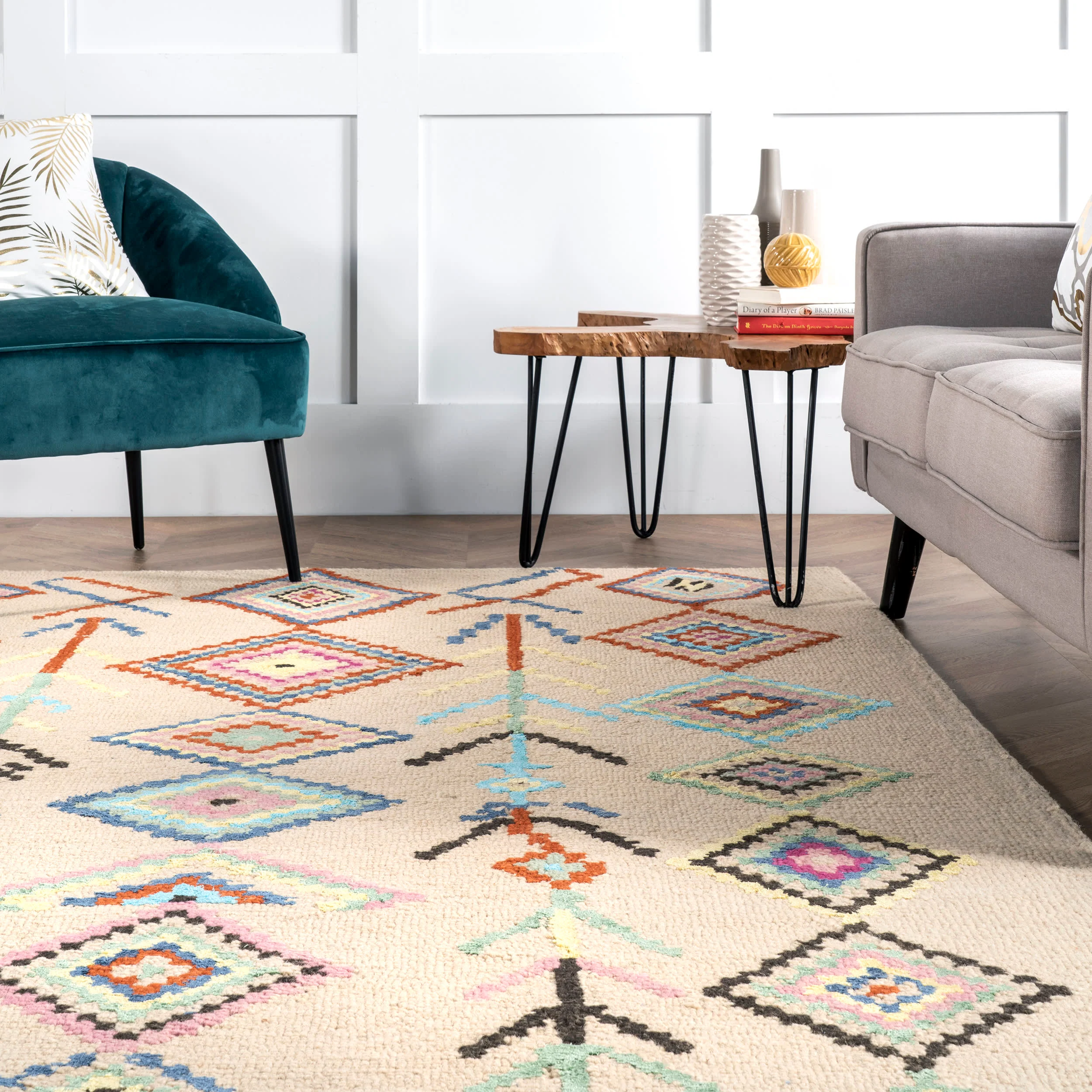 Ezra Moroccan Diamond Rug | Ivory - Image 4