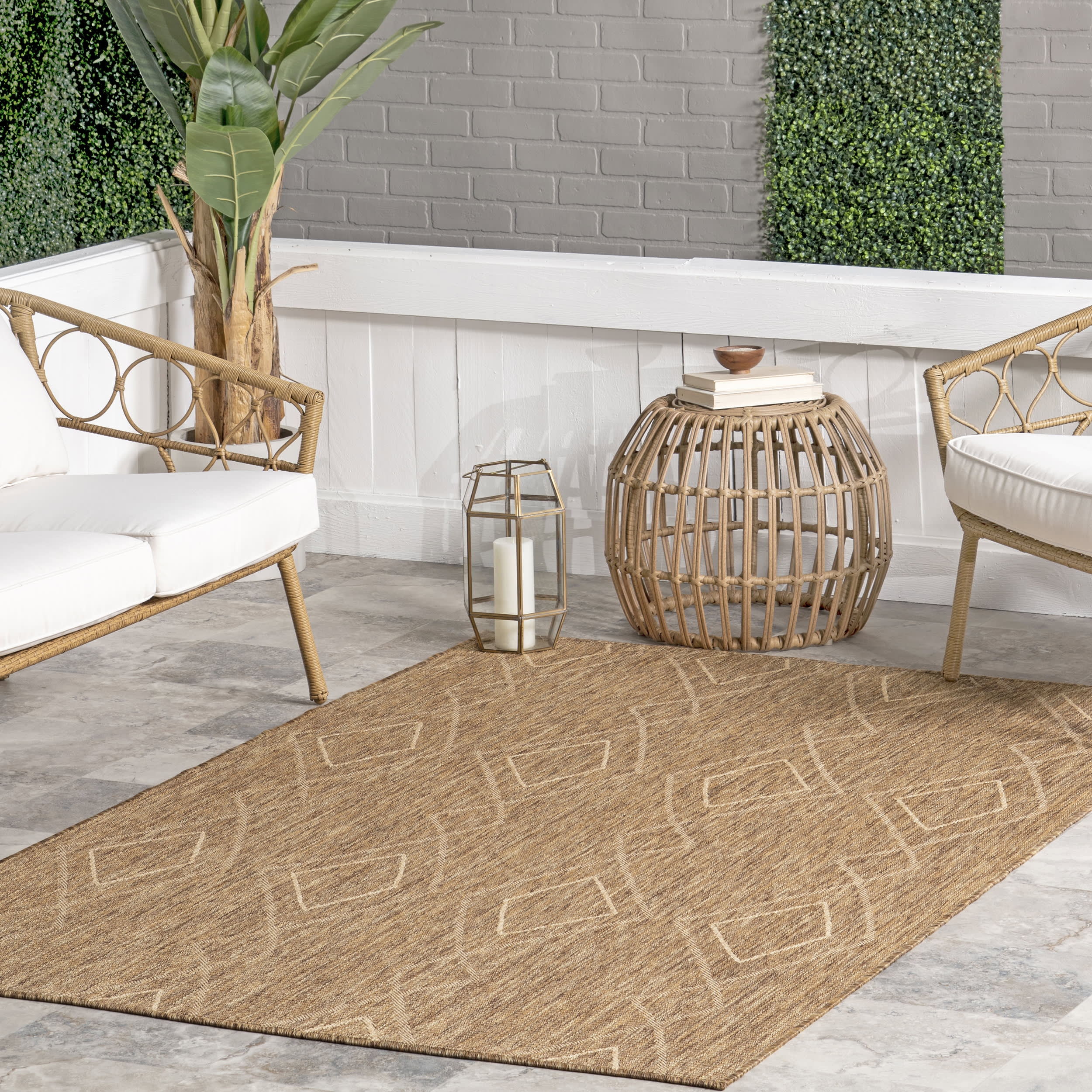 Fabianna Indoor/Outdoor Modern Rug | Brown - Image 2