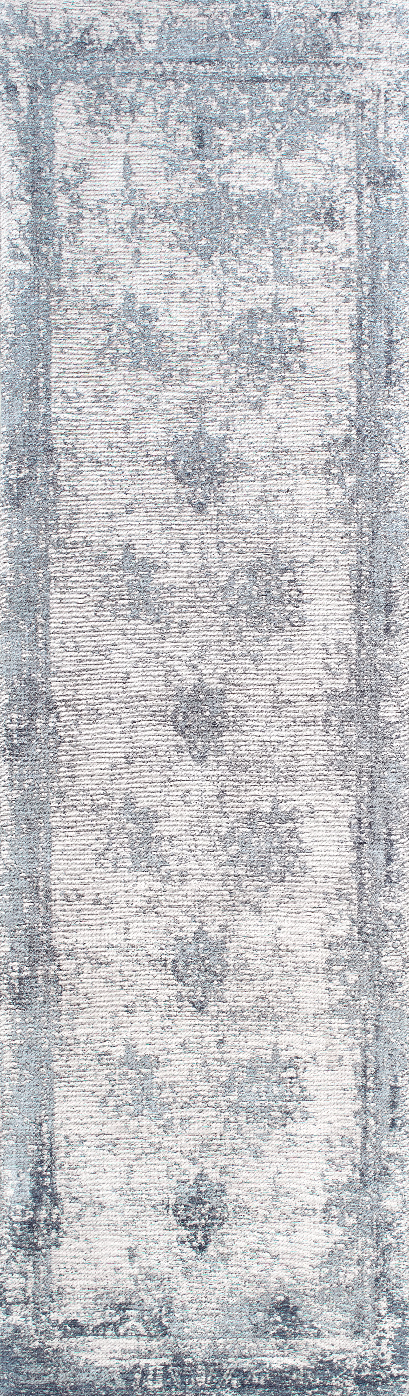 Faded Abstract Rug | Slate Blue - Image 5