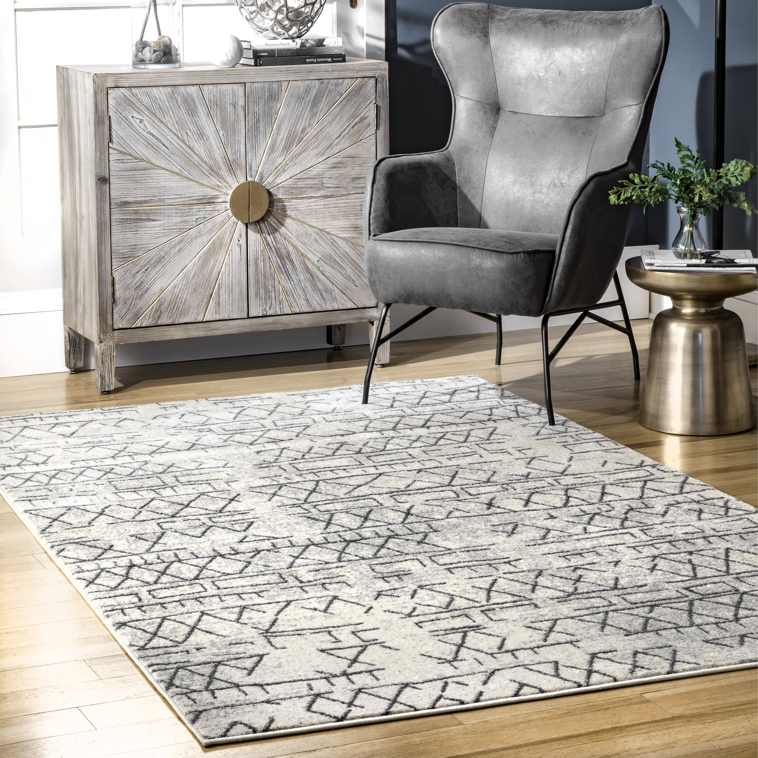 Faded Banded Tribal Rug | Beige - Image 2