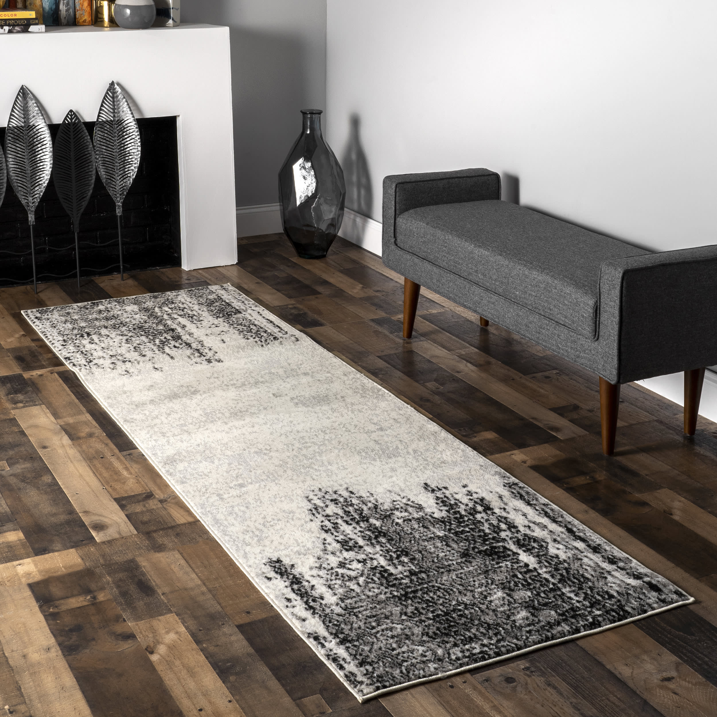 Faded Chevron Rug | Grey - Image 2