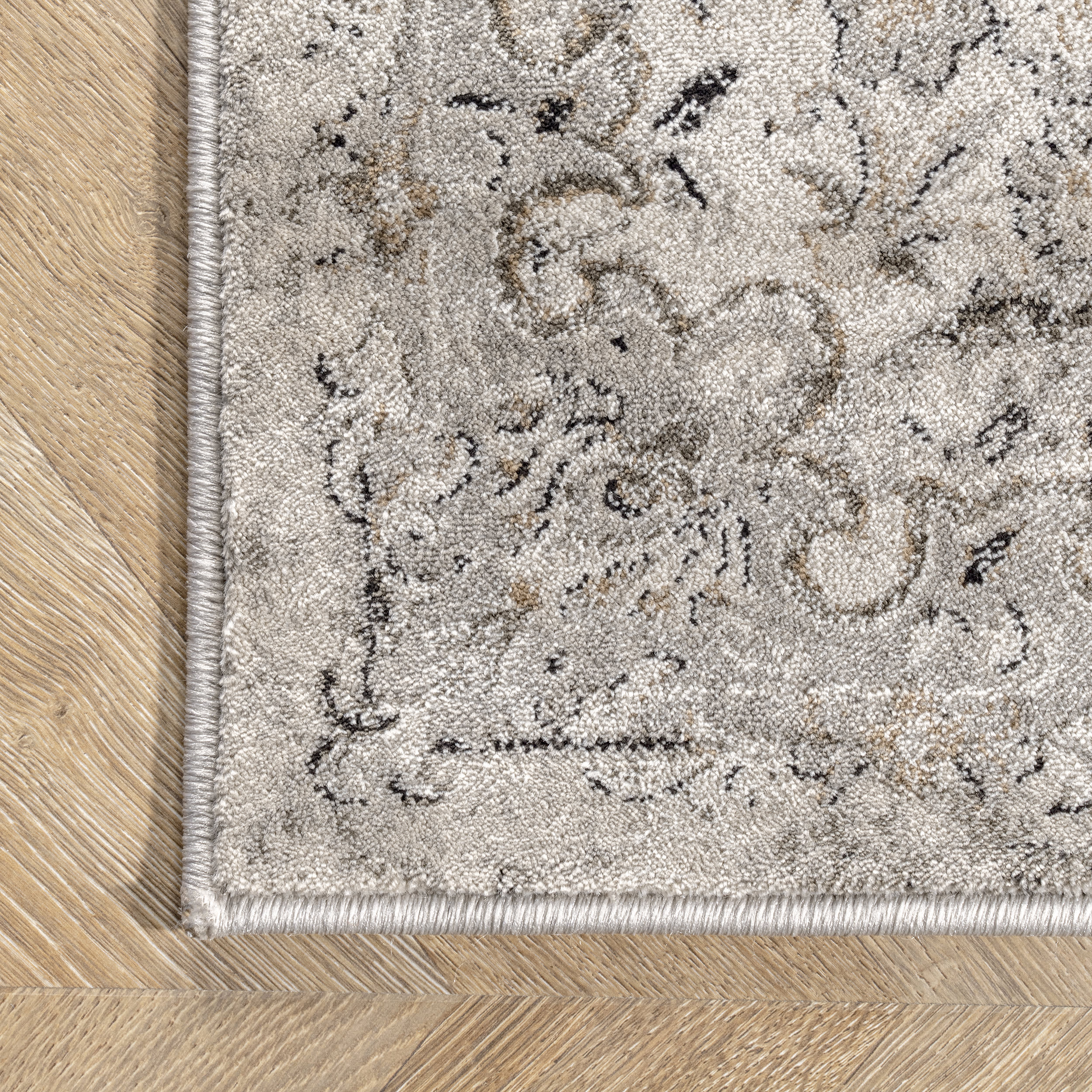 Faded Crowned Rosette Rug | Ivory - Image 3