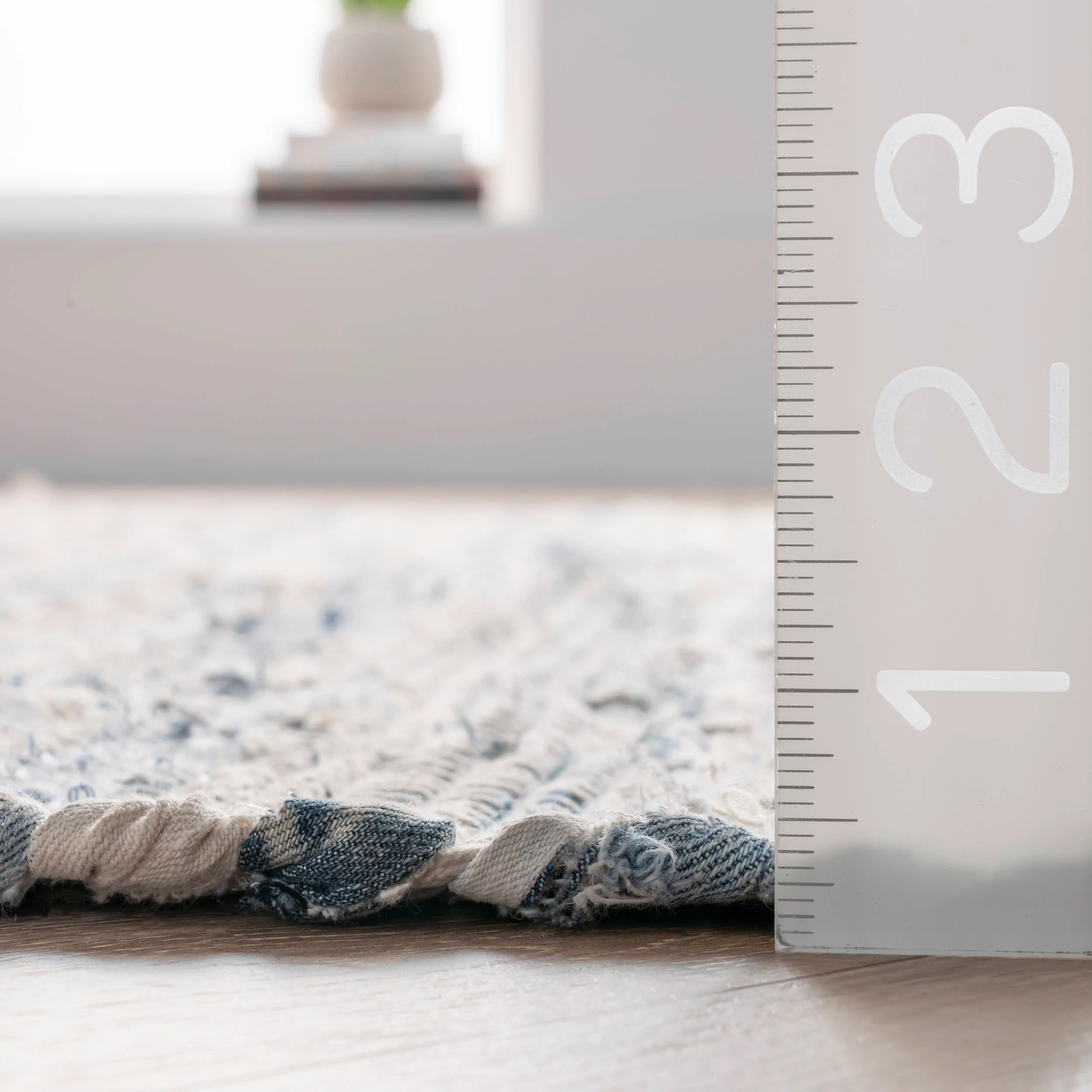 Faded Denim Stripes Rug | Blue - Image 5