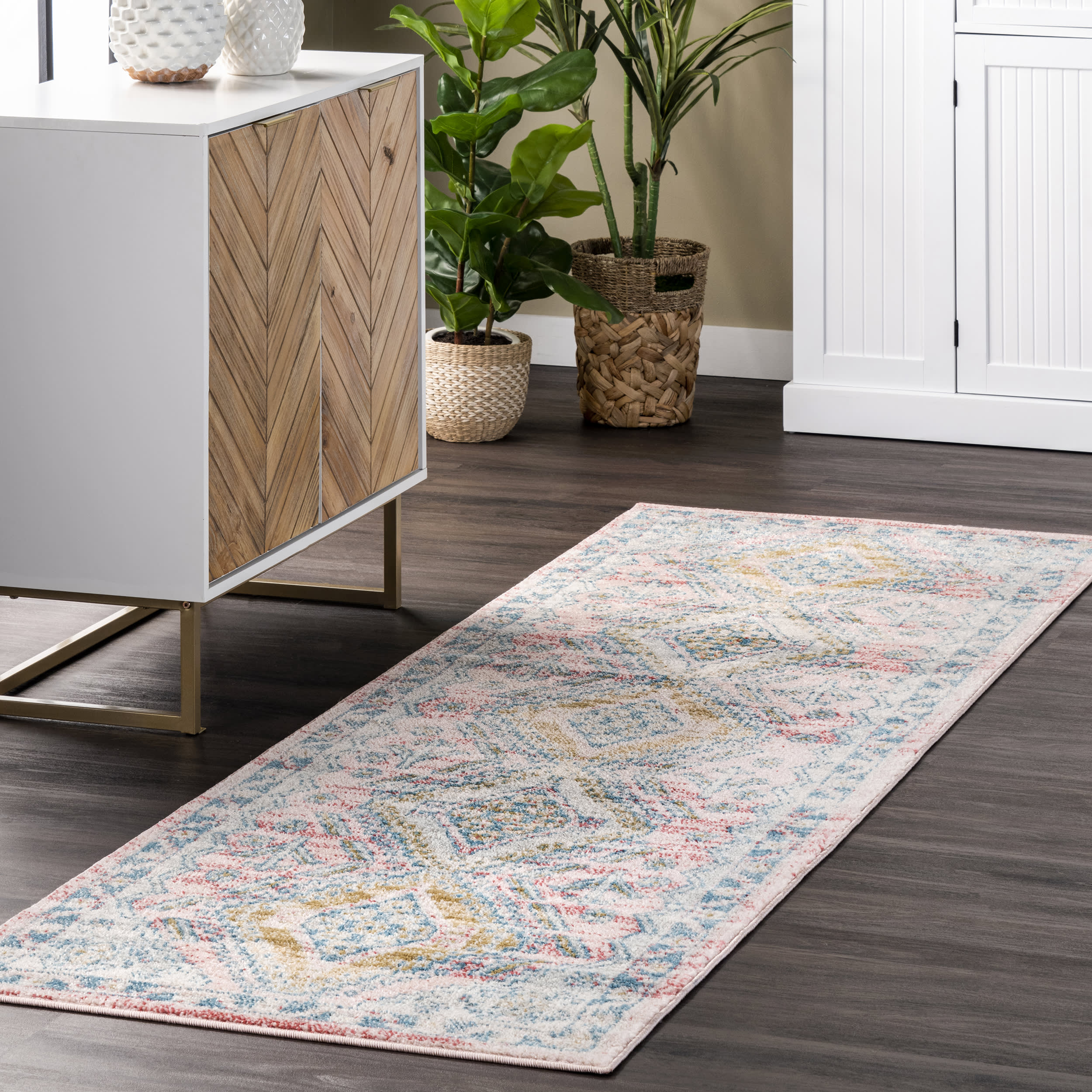 Faded Diamond Rug | Light Pink - Image 2