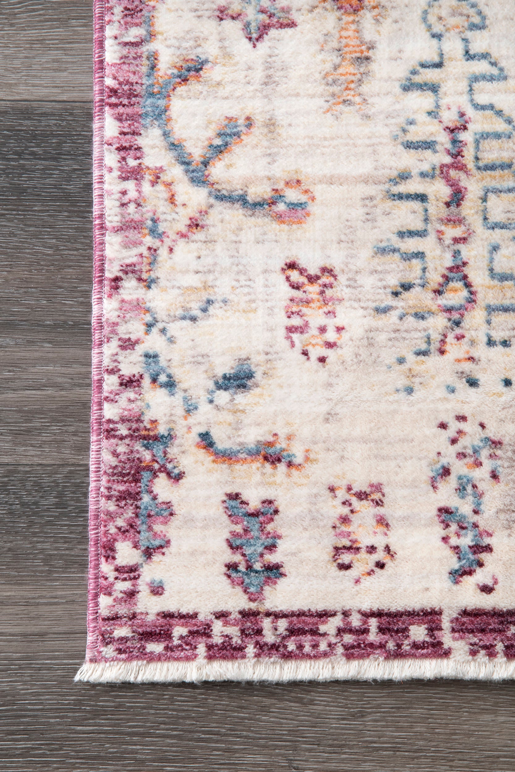 Faded Gabbeh Fringe Rug | Pink - Image 3