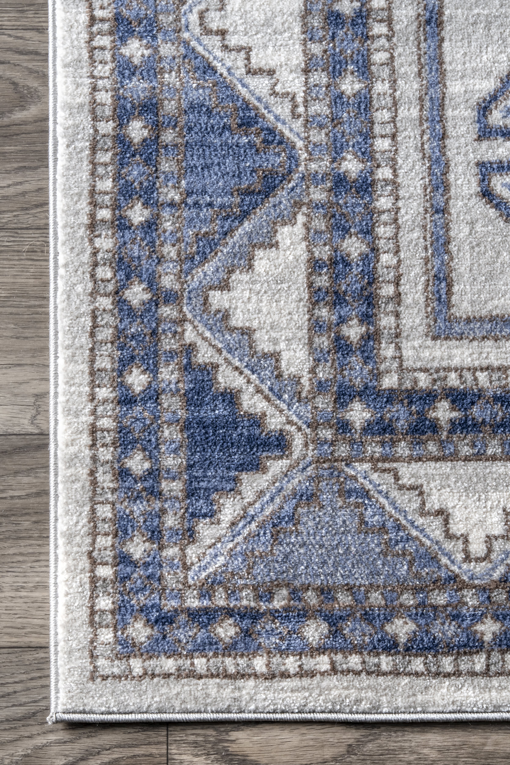 Faded Geometric Rug | Blue - Image 3