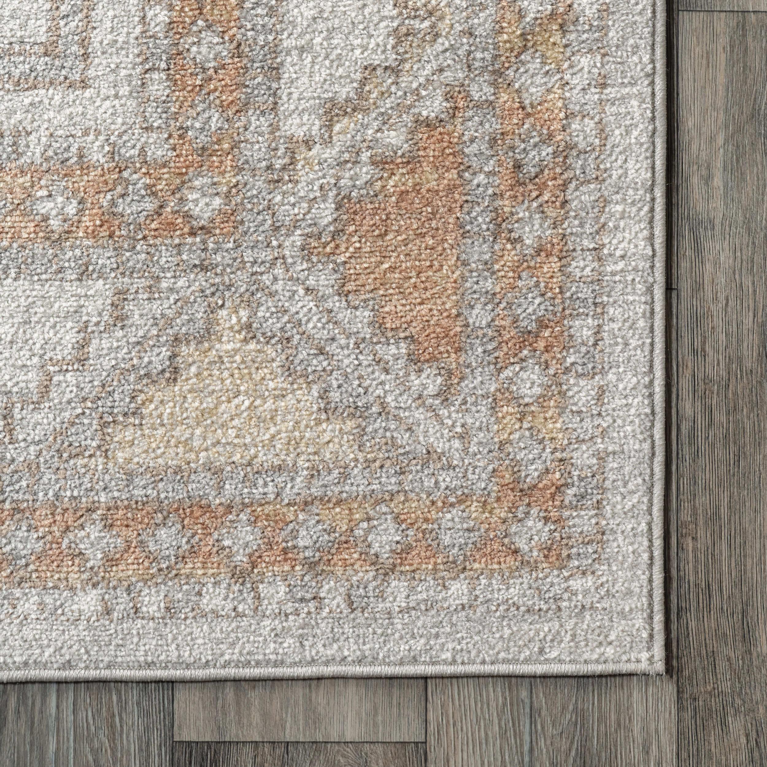 Faded Geometric Rug | Orange - Image 3