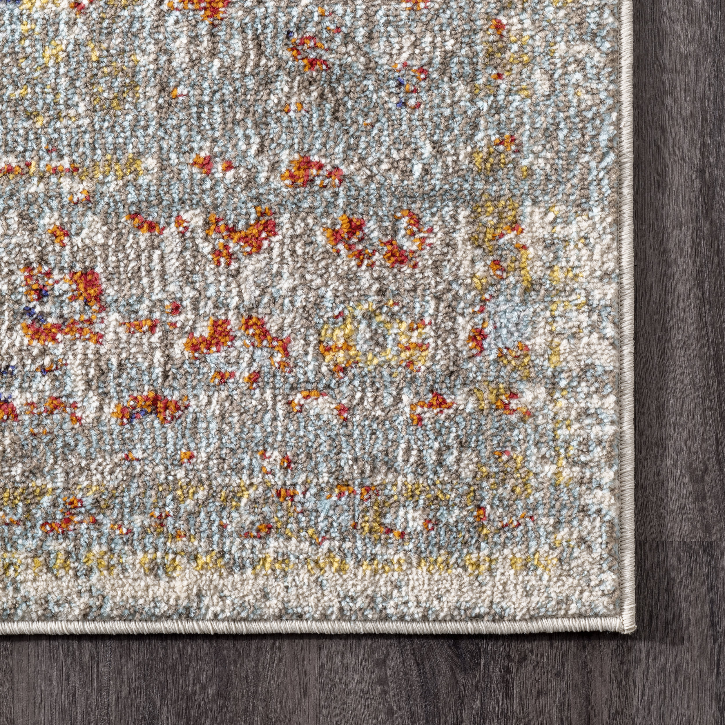 Faded Gothic Medallion Rug | Grey - Image 3