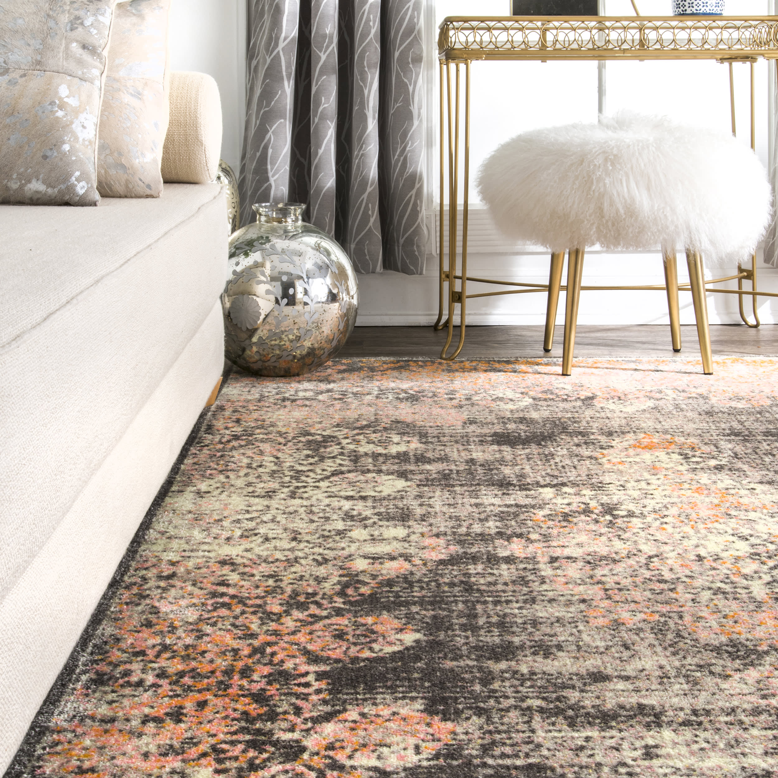 Faded Lace Rug | Pink - Image 4