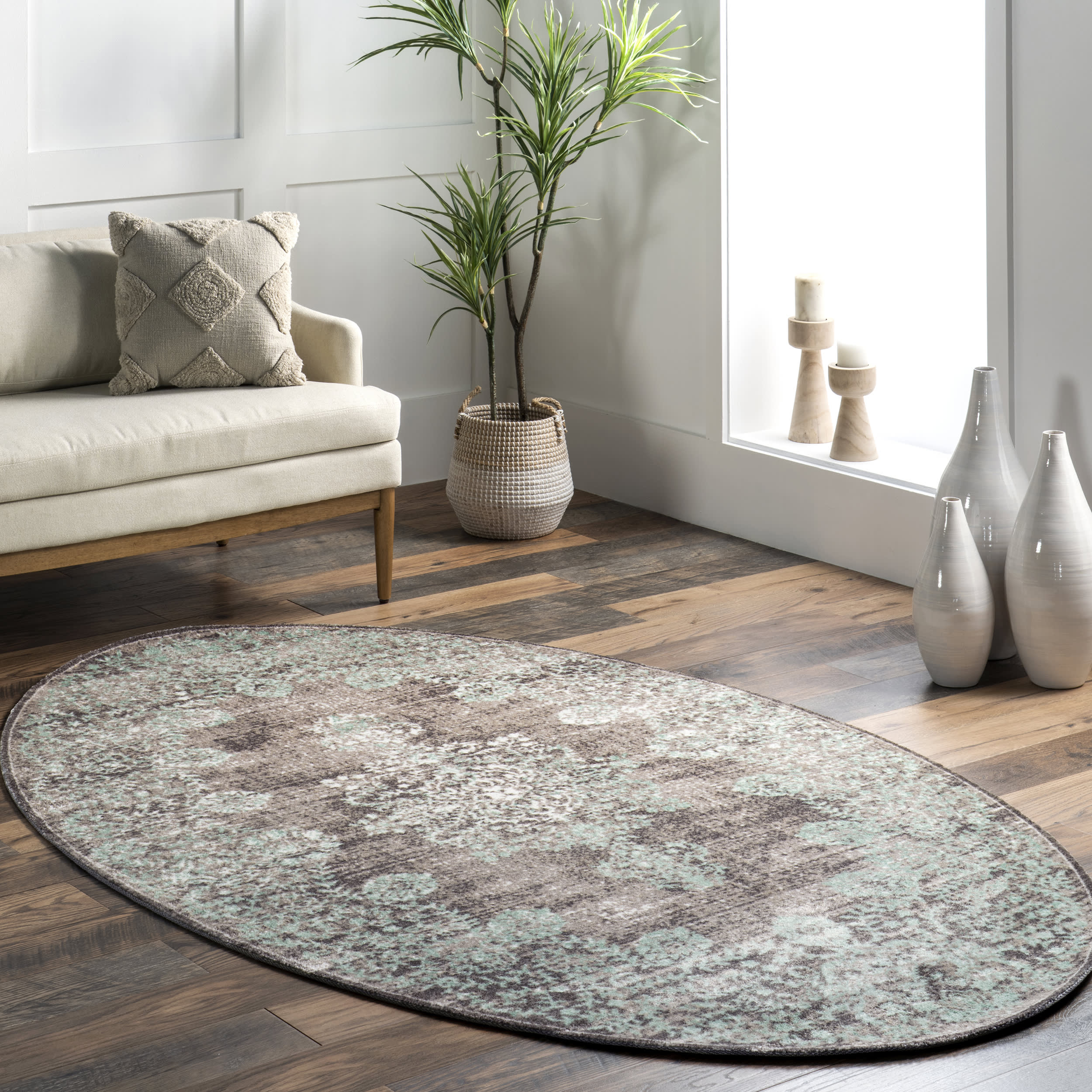 Faded Lace Rug | Teal - Image 2