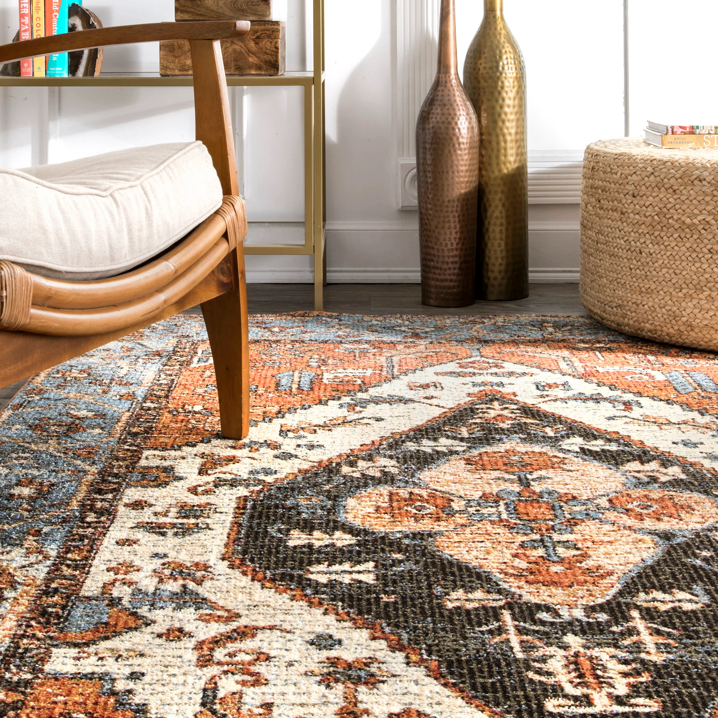 Faded Medallion Rug | Orange - Image 4