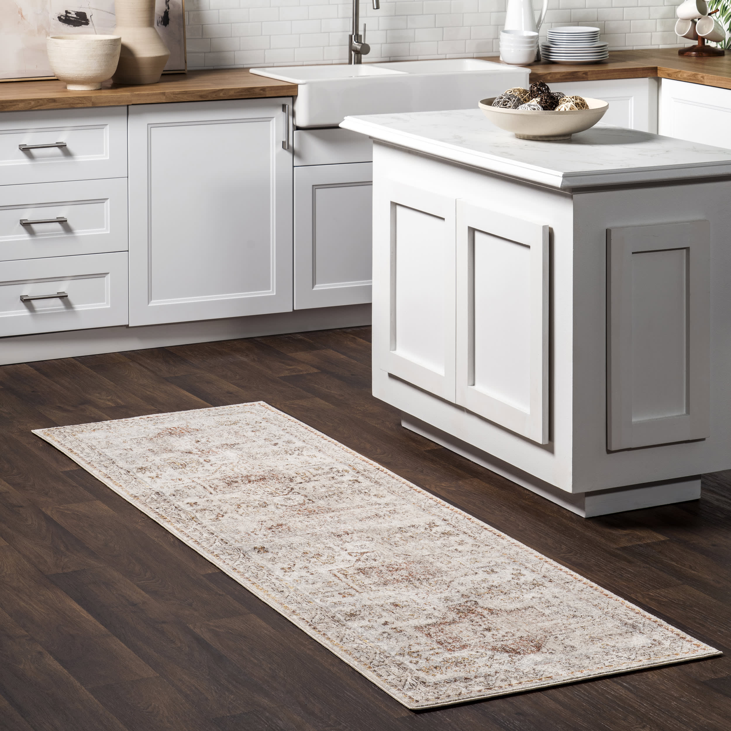 Faded Native Panels Rug | Beige - Image 2