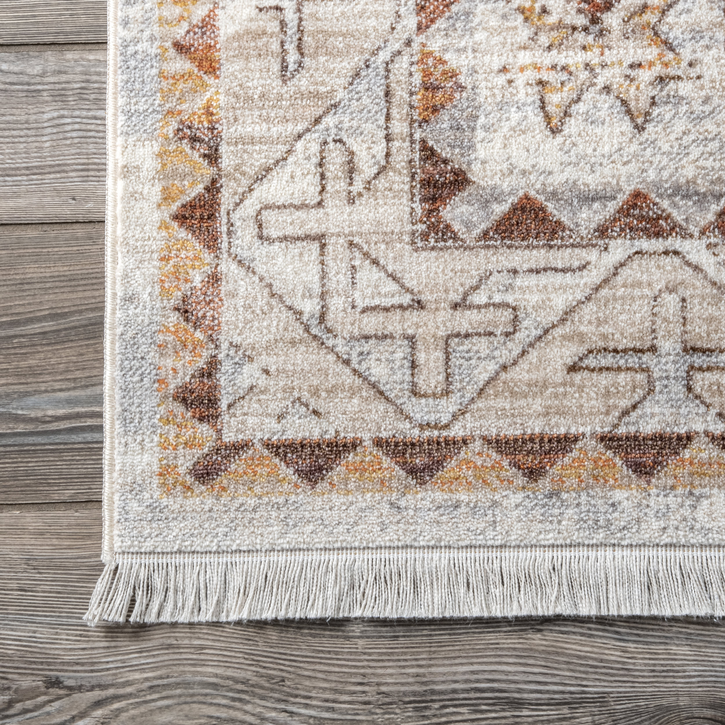 Faded Native Panels Rug | Beige - Image 3
