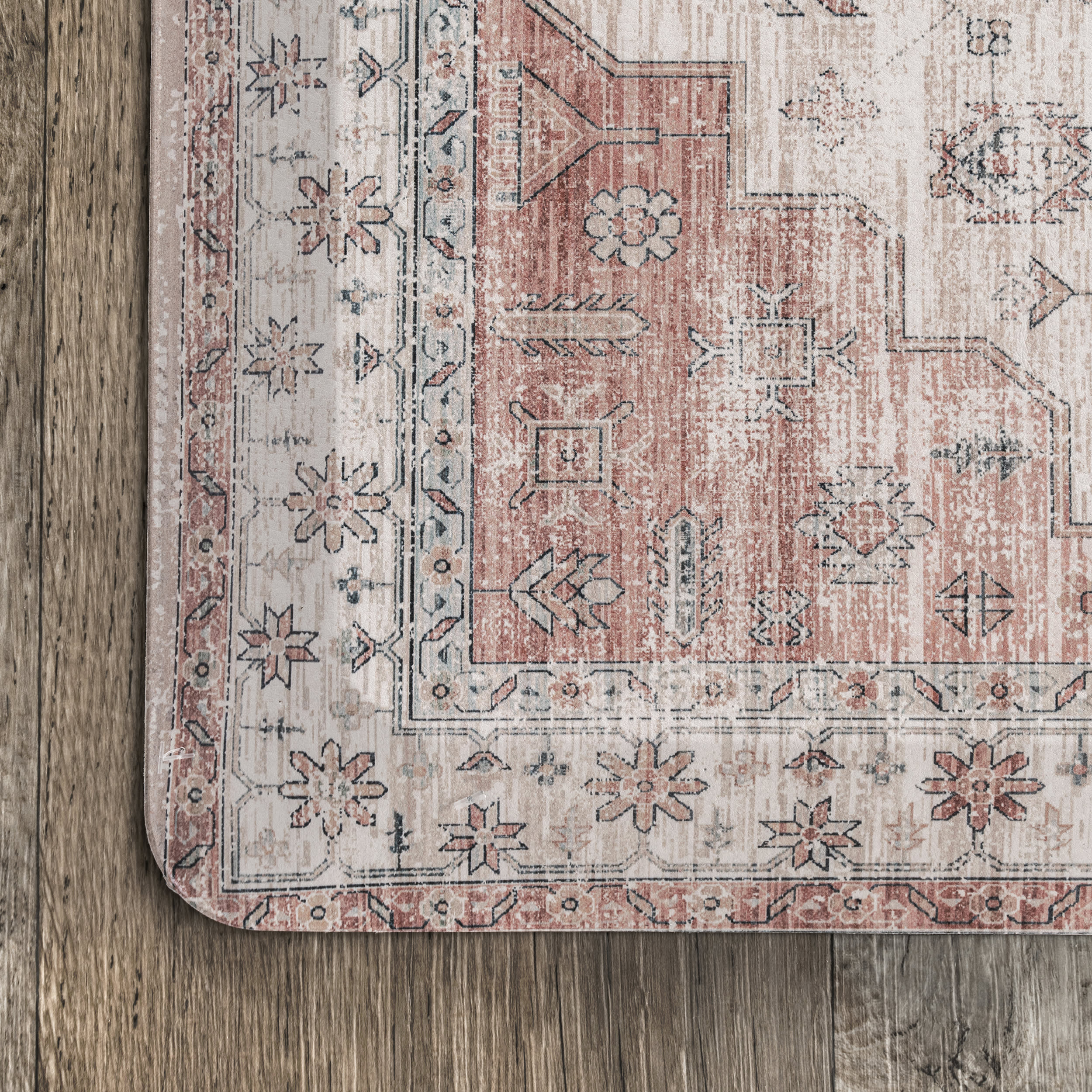 Faded Persian Printed Anti-Fatigue Mat | Rust - Image 3