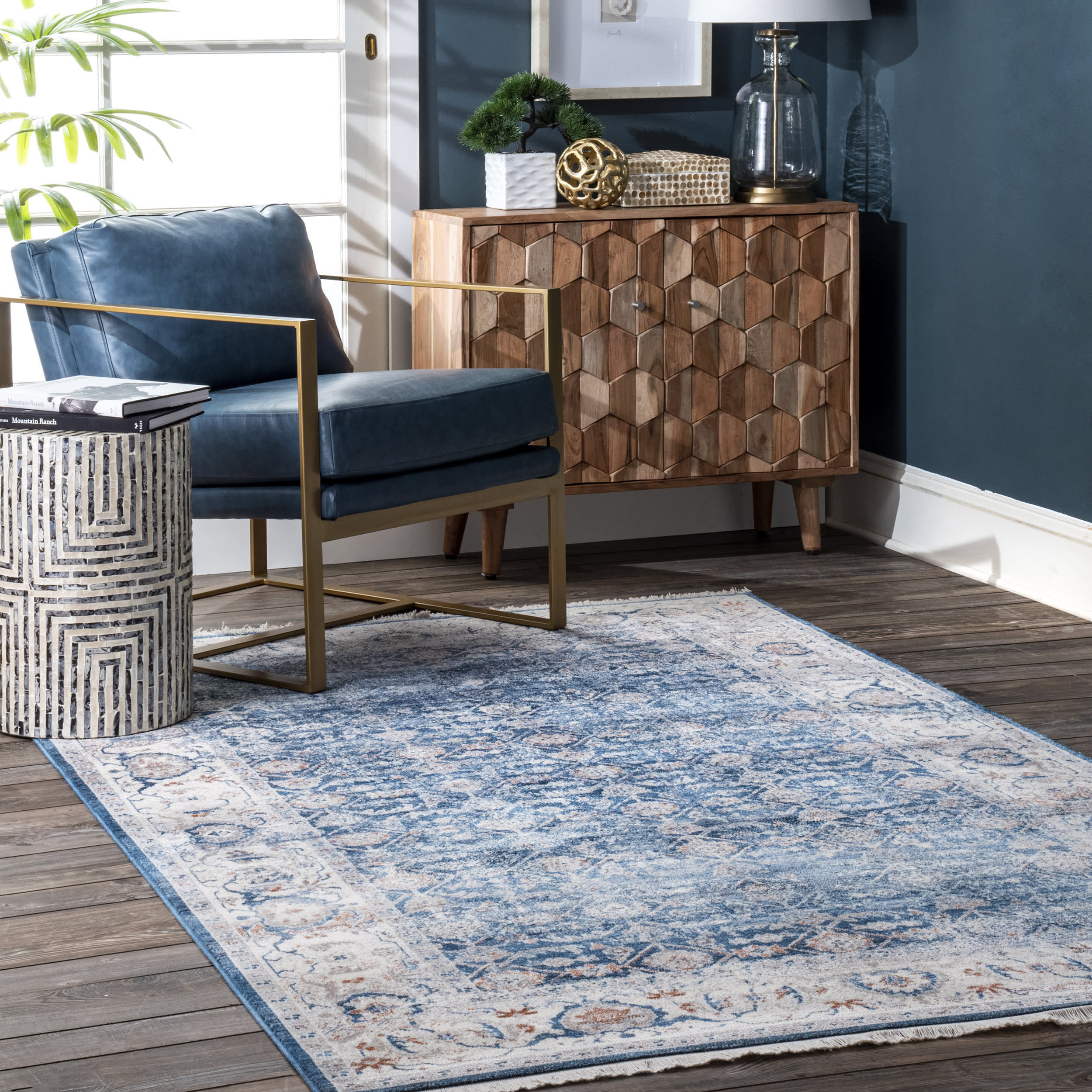 Faded Persian Rug | Blue - Image 2