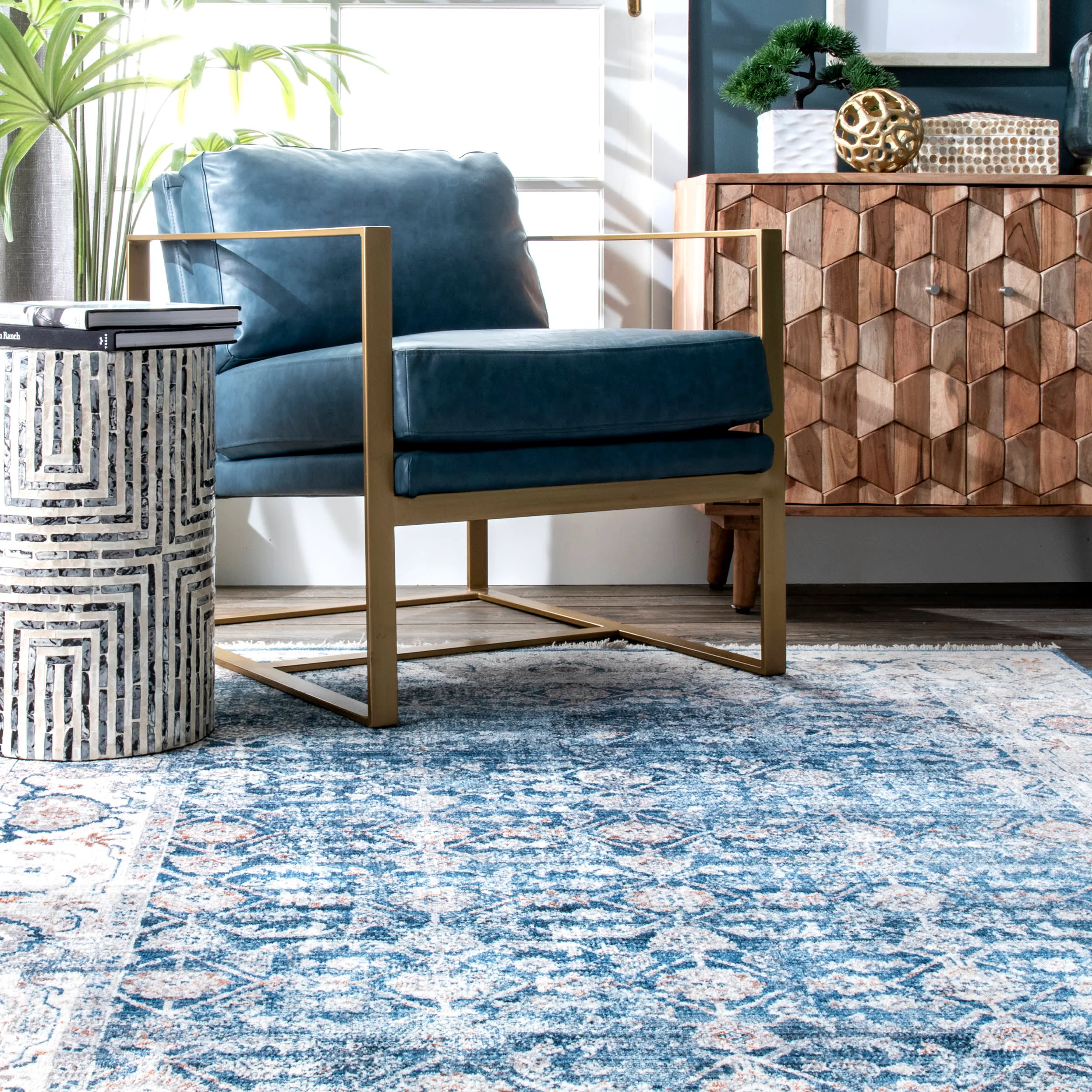 Faded Persian Rug | Blue - Image 4
