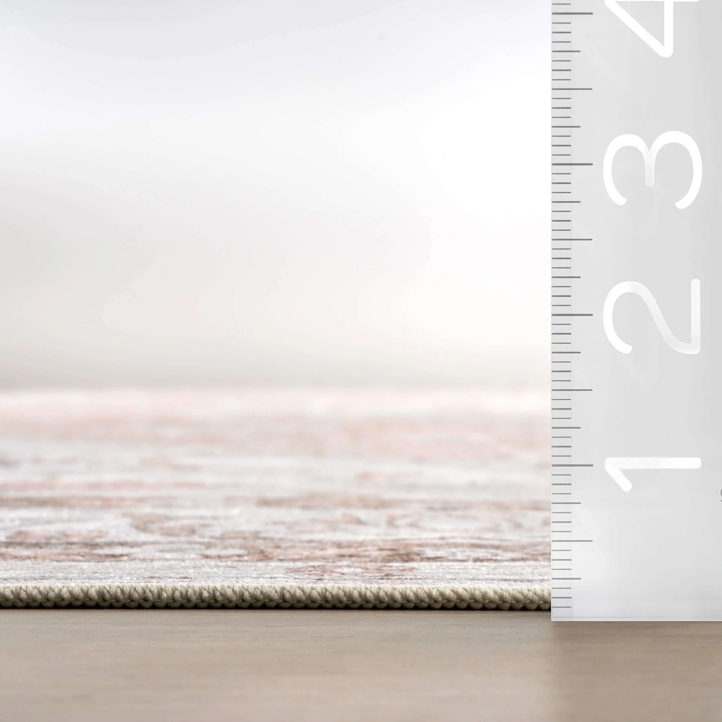 Faded Rosette Spill Proof Washable Rug | Peach - Image 6