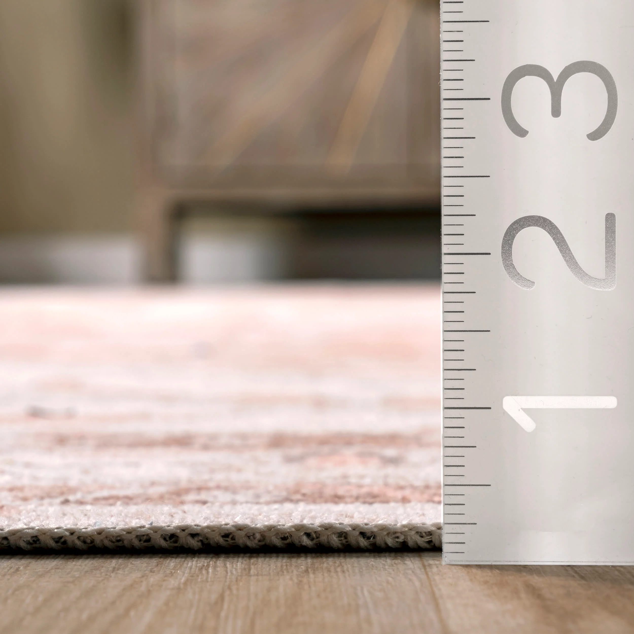 Faded Rosette Washable Rug | Peach - Image 5