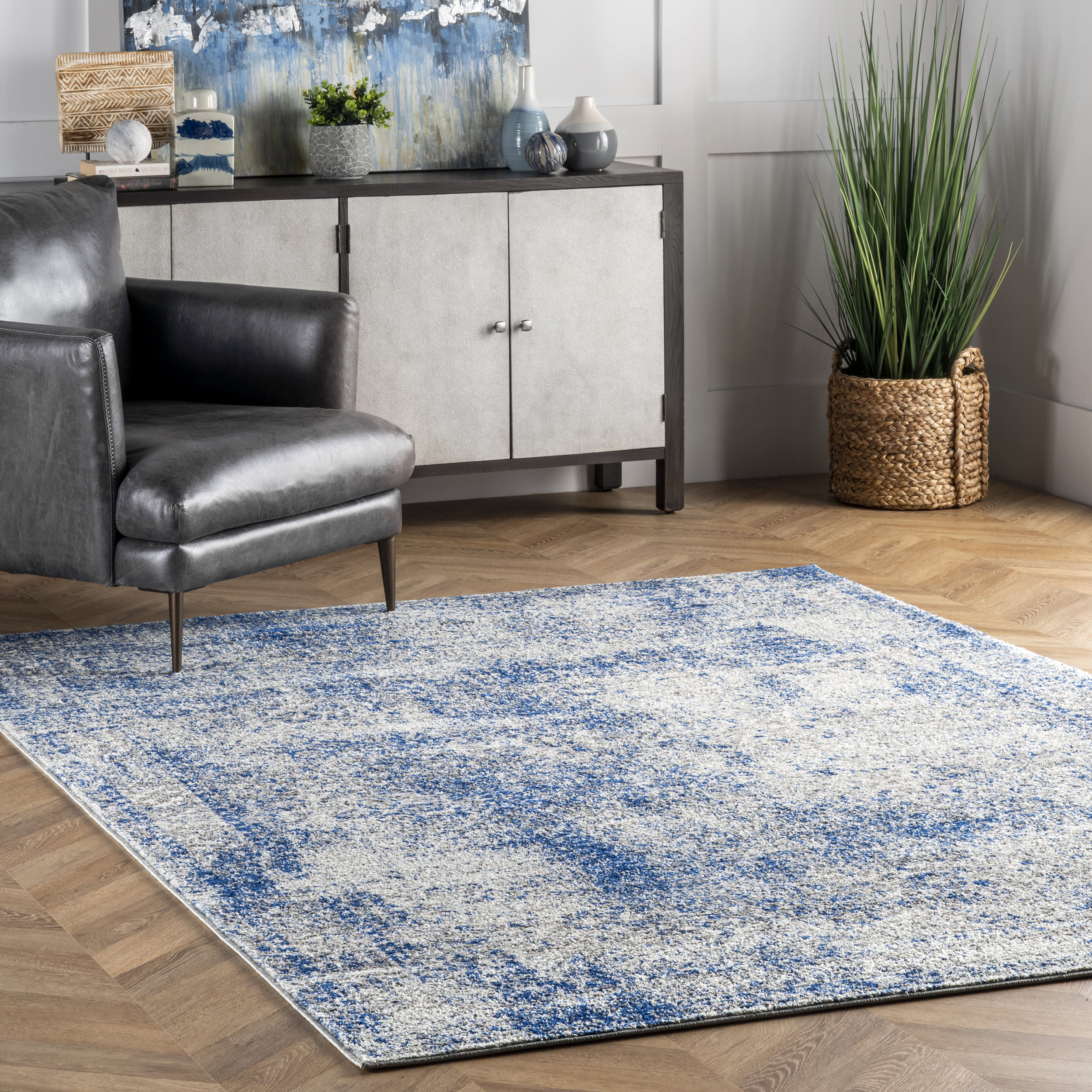 Faded Shadow Mystique Rug | Blue - Image 2