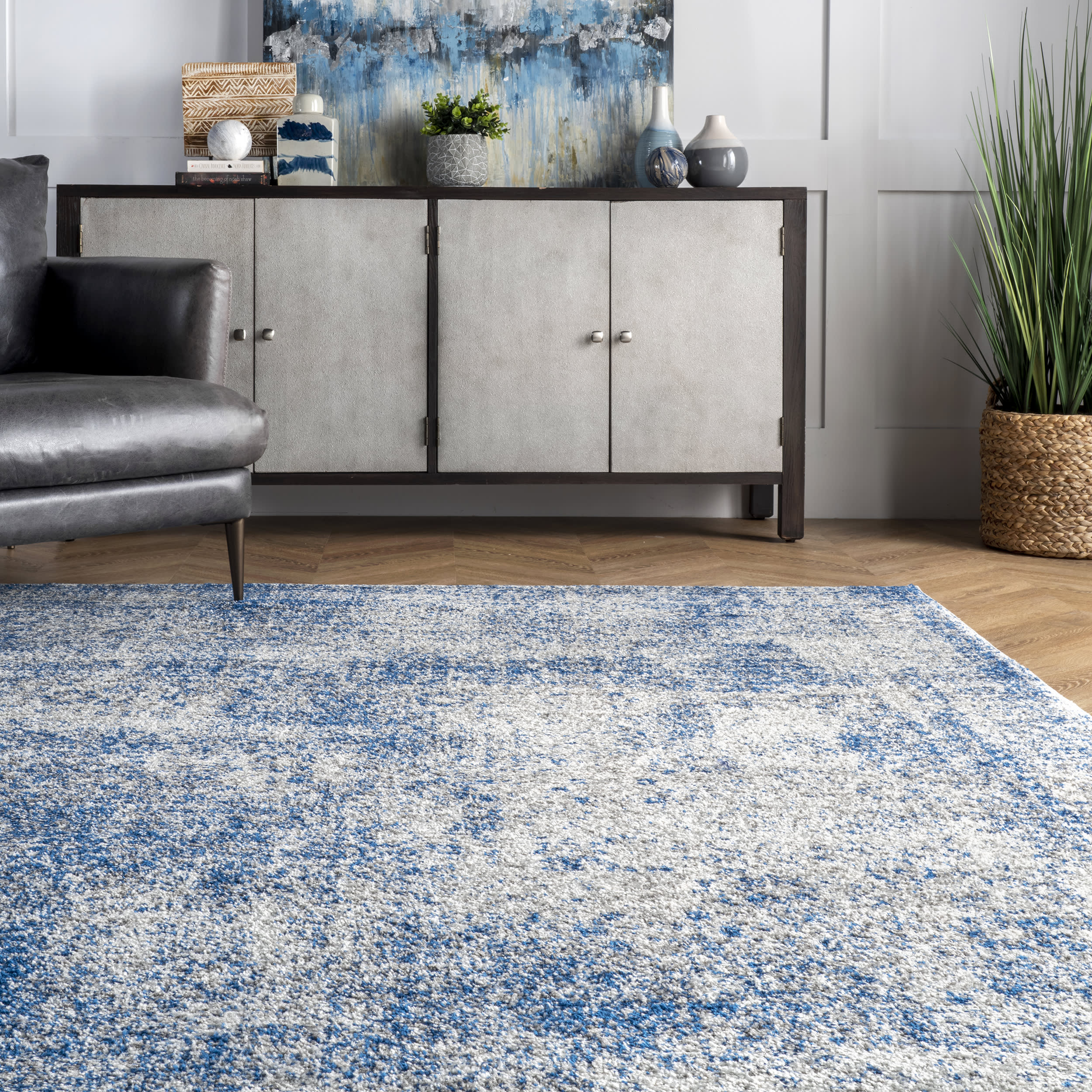 Faded Shadow Mystique Rug | Blue - Image 4