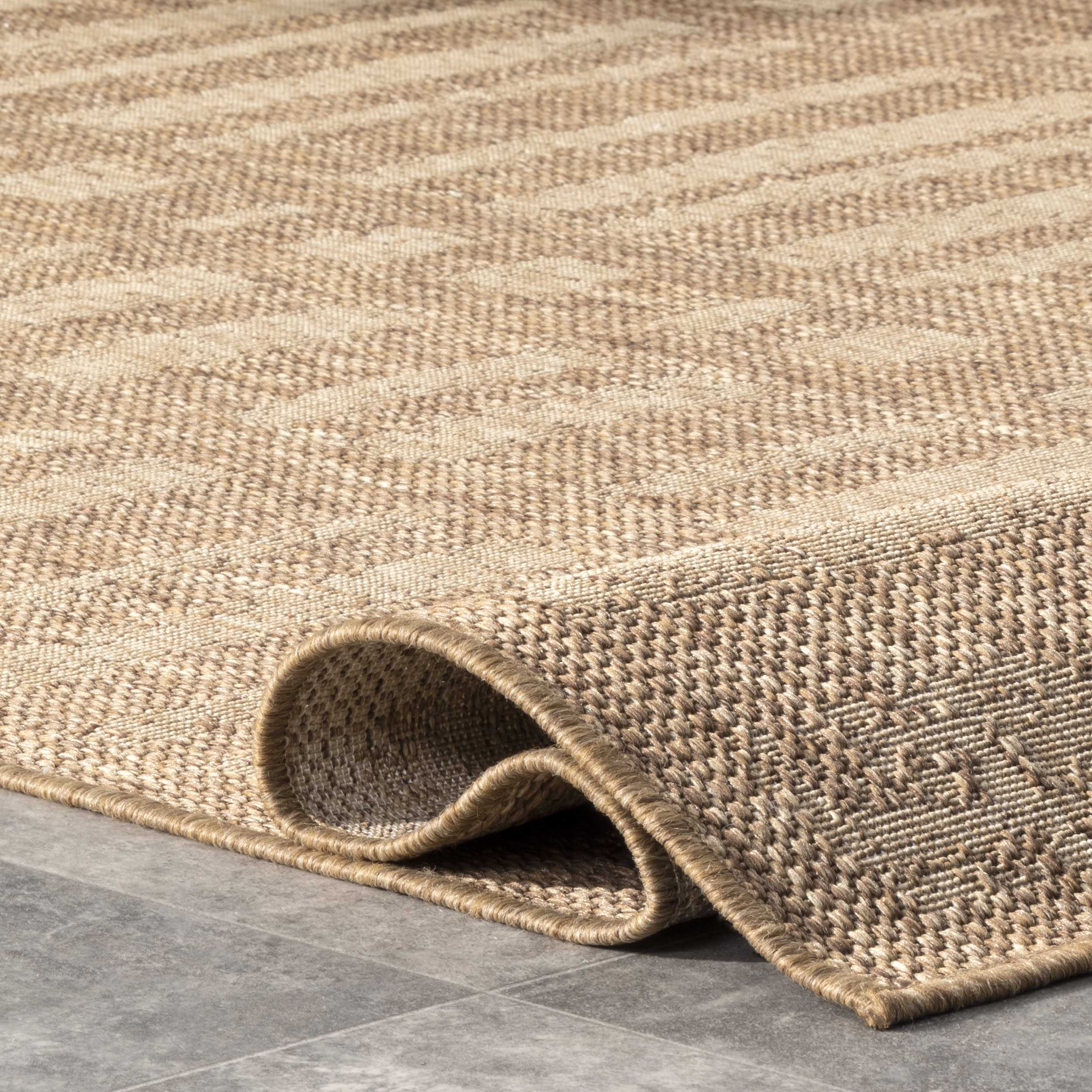 Faded Stripes Indoor/Outdoor Rug | Brown - Image 2