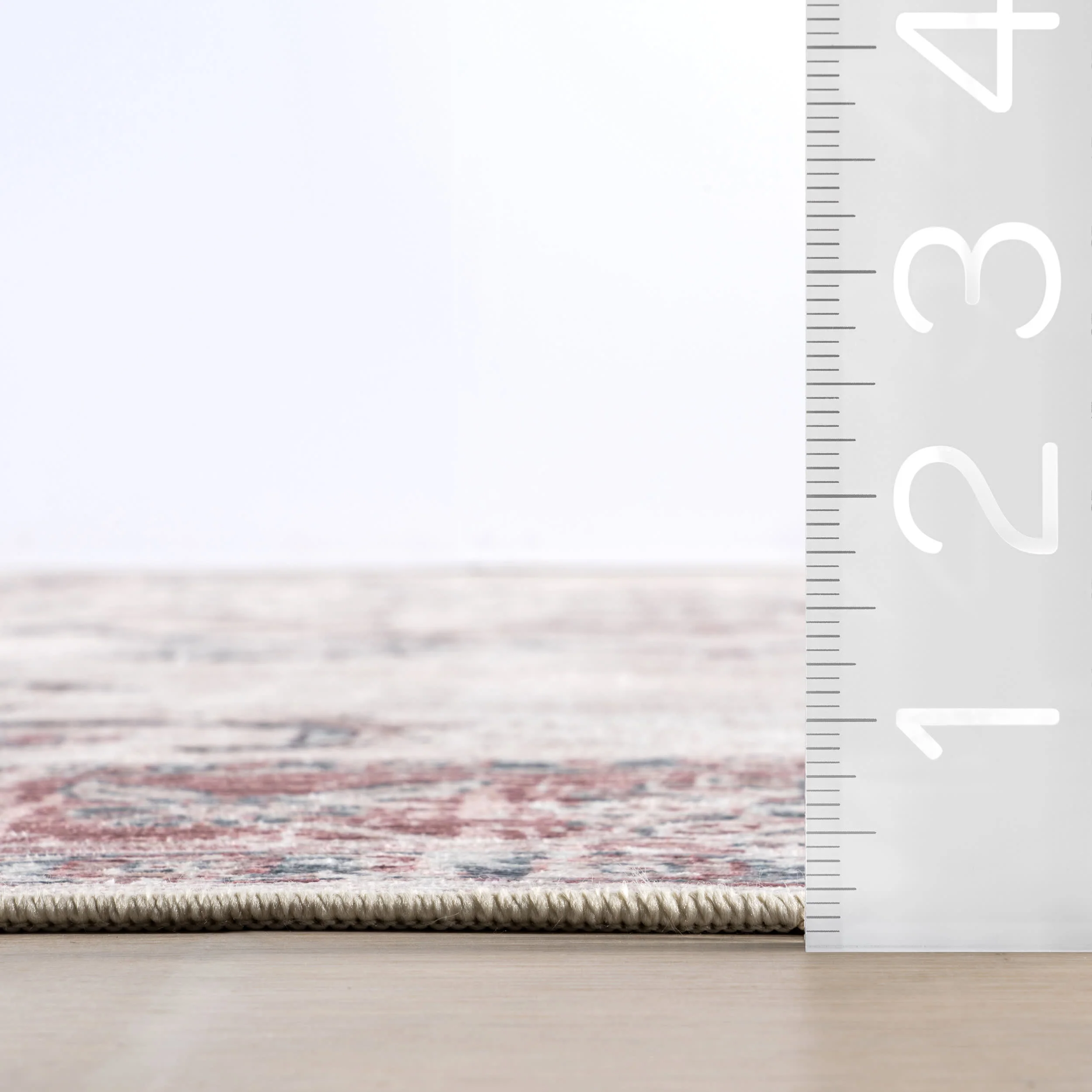 Faded Wreath Spill Proof Washable Rug | Light Grey - Image 6