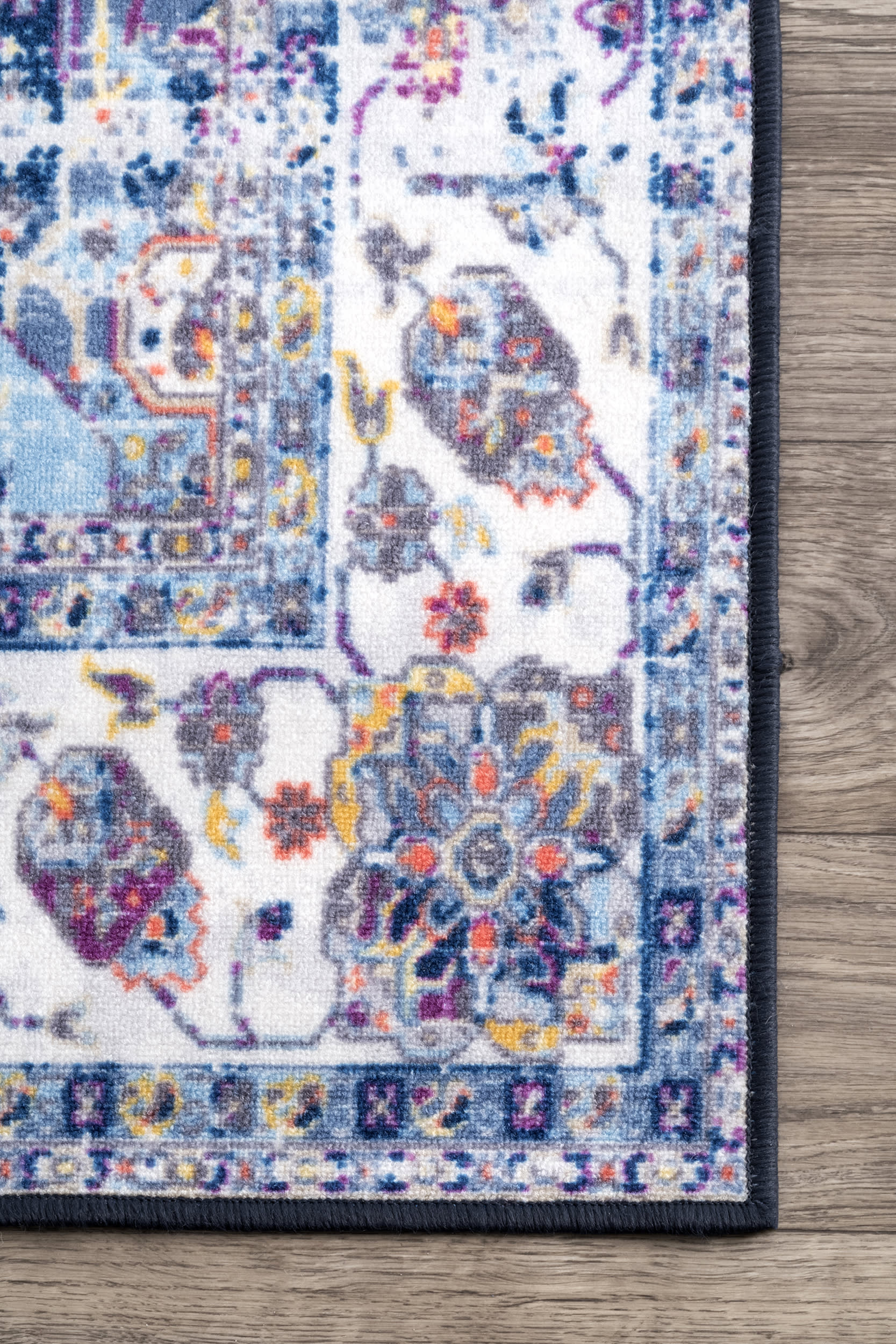Fading Armorial Oriental Rug | Light Blue - Image 3