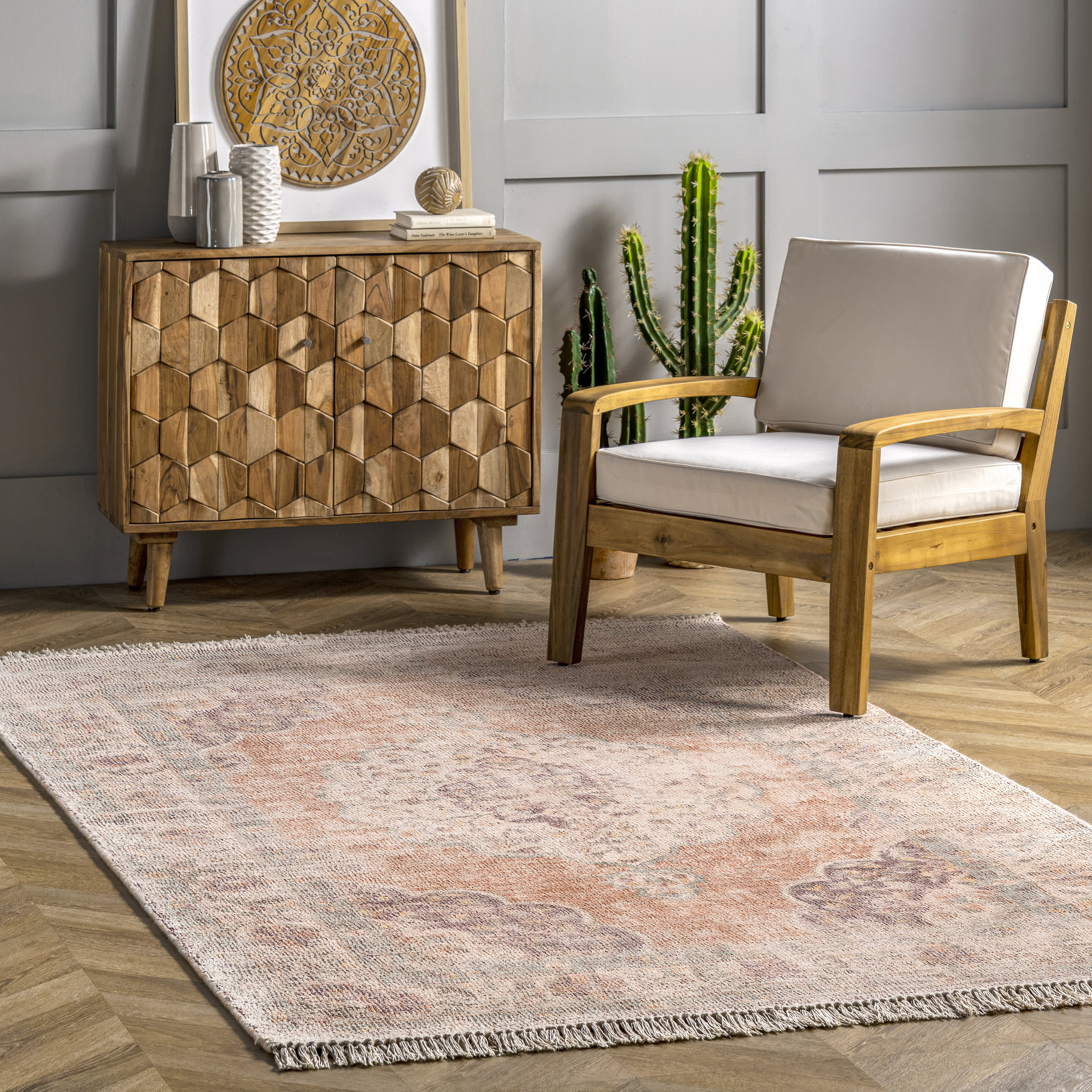 Fading Floral Medallion Rug | Multicolor - Image 2