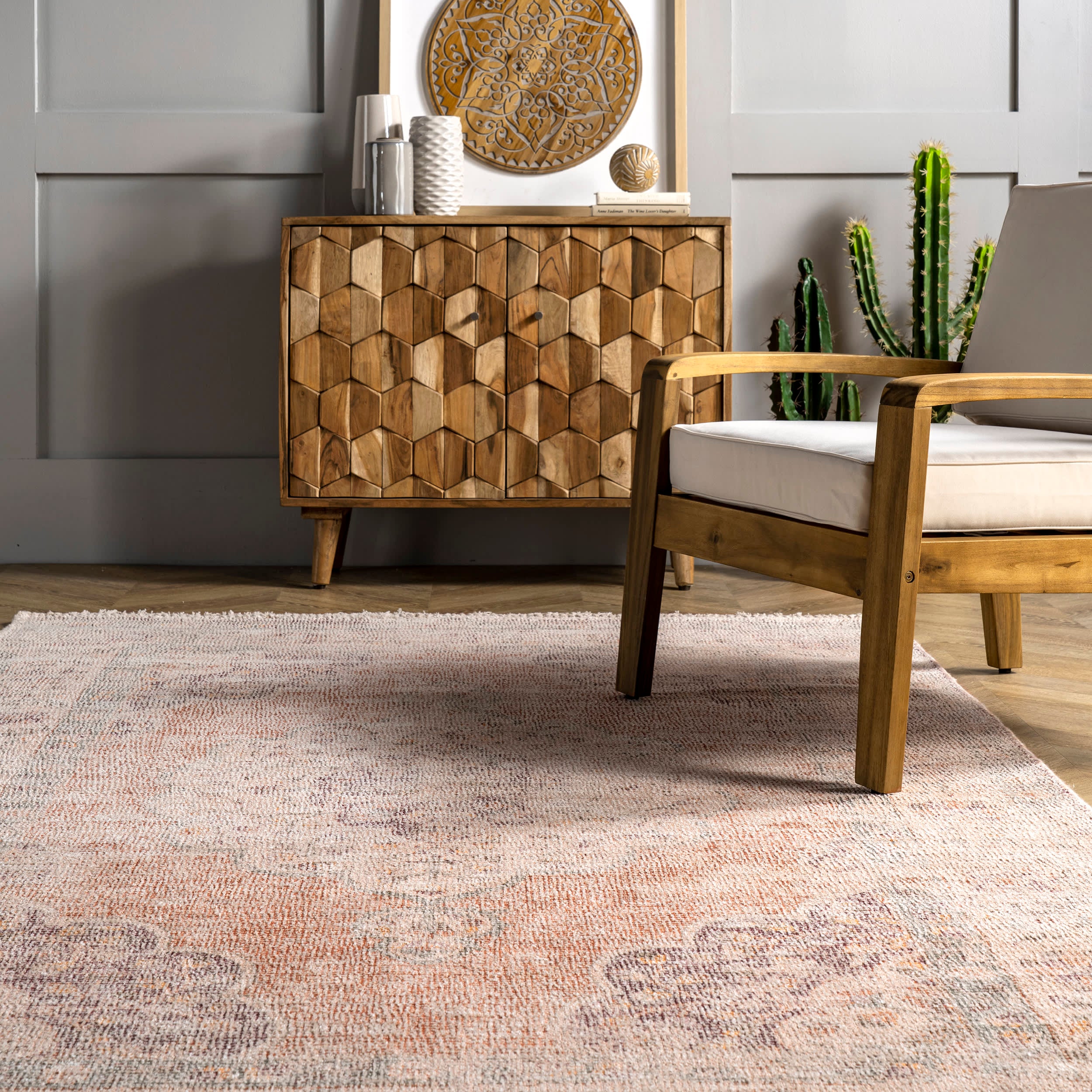 Fading Floral Medallion Rug | Multicolor - Image 4
