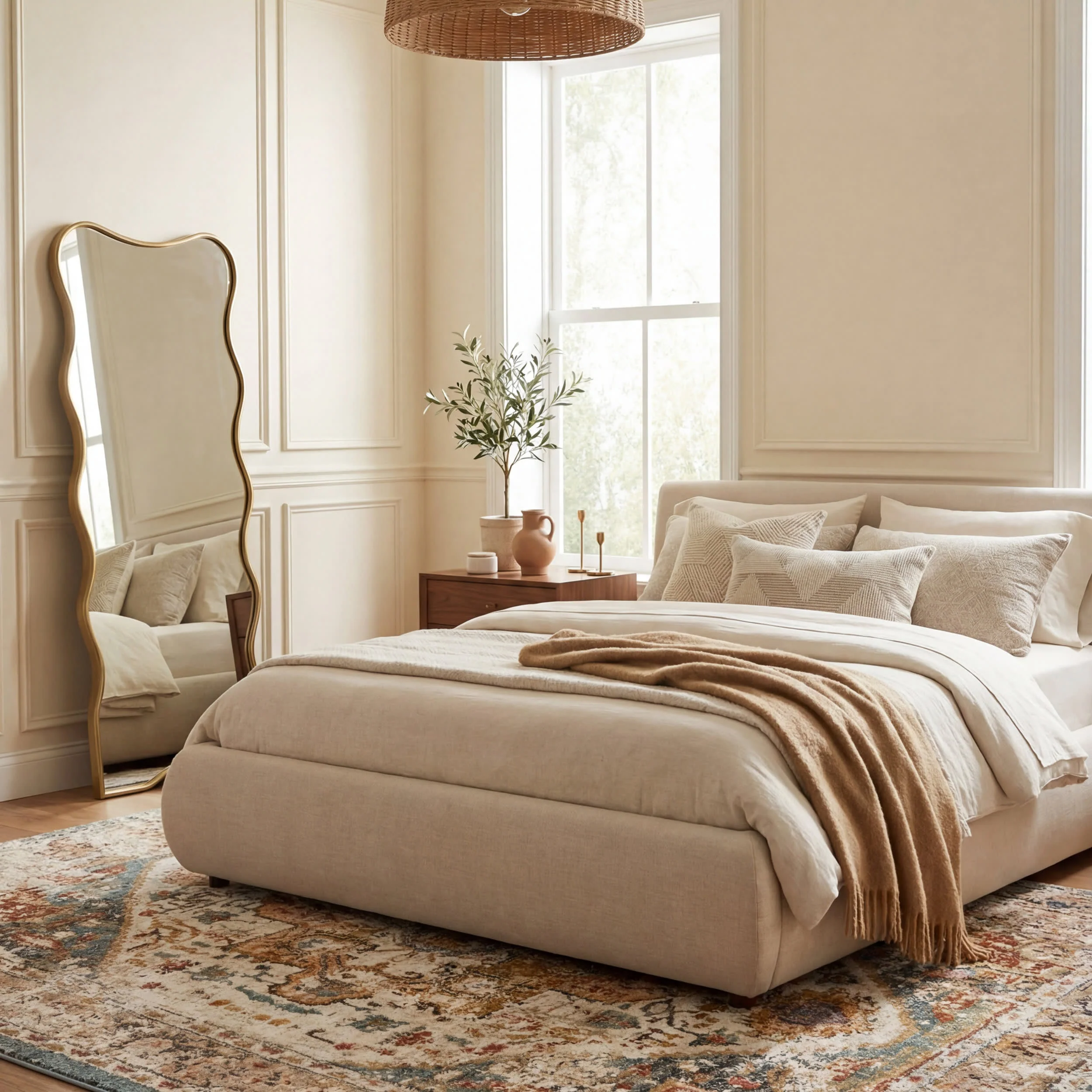 Fading Herati Medallion Rug | Beige - Image 10