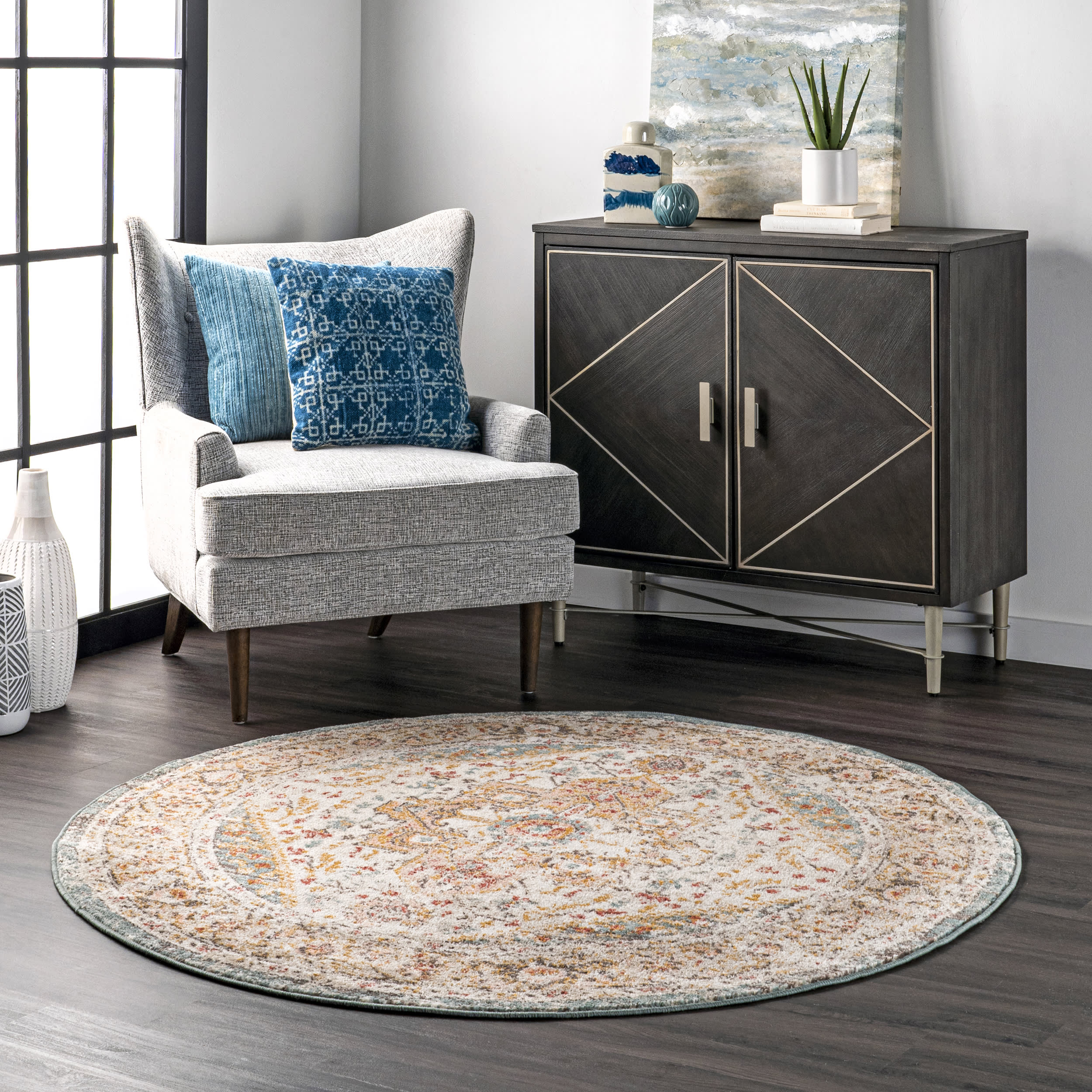 Fading Herati Medallion Rug | Beige - Image 2