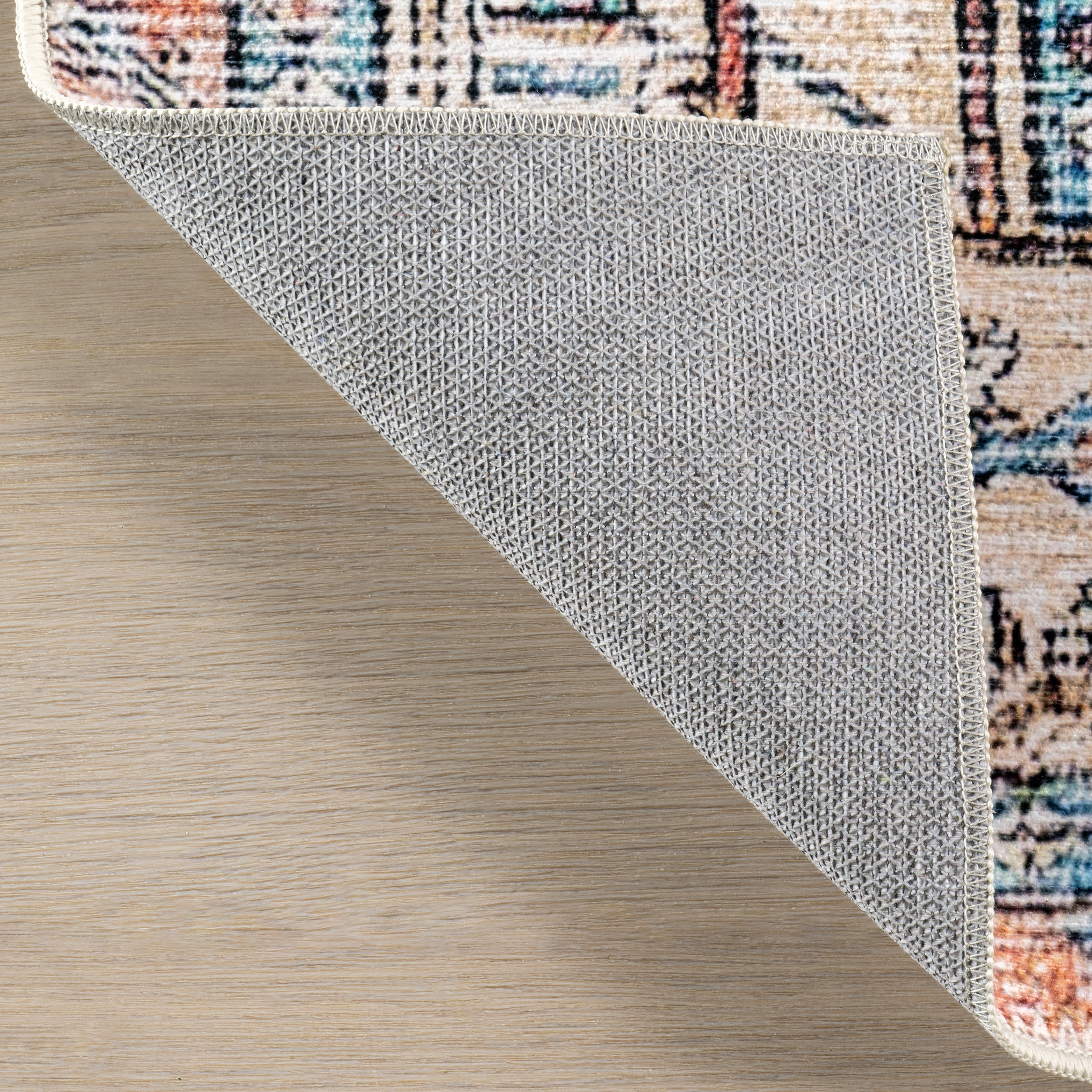 Fading Oriental Spill Proof Washable Rug | Light Rust - Image 7