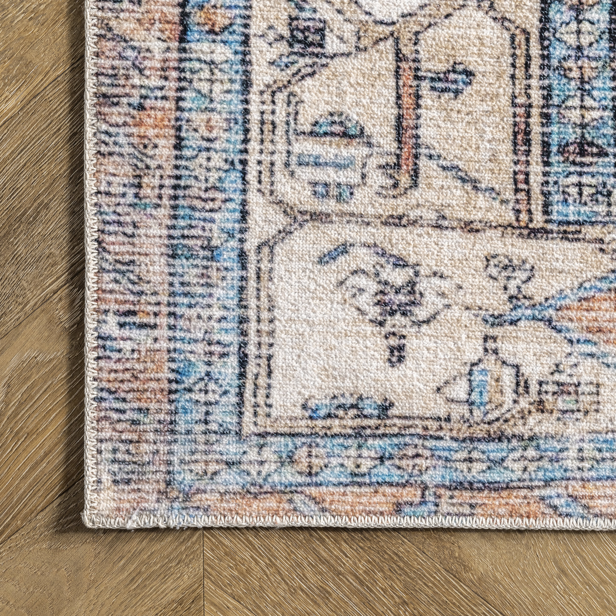 Fading Oriental Washable Rug | Light Rust - Image 3