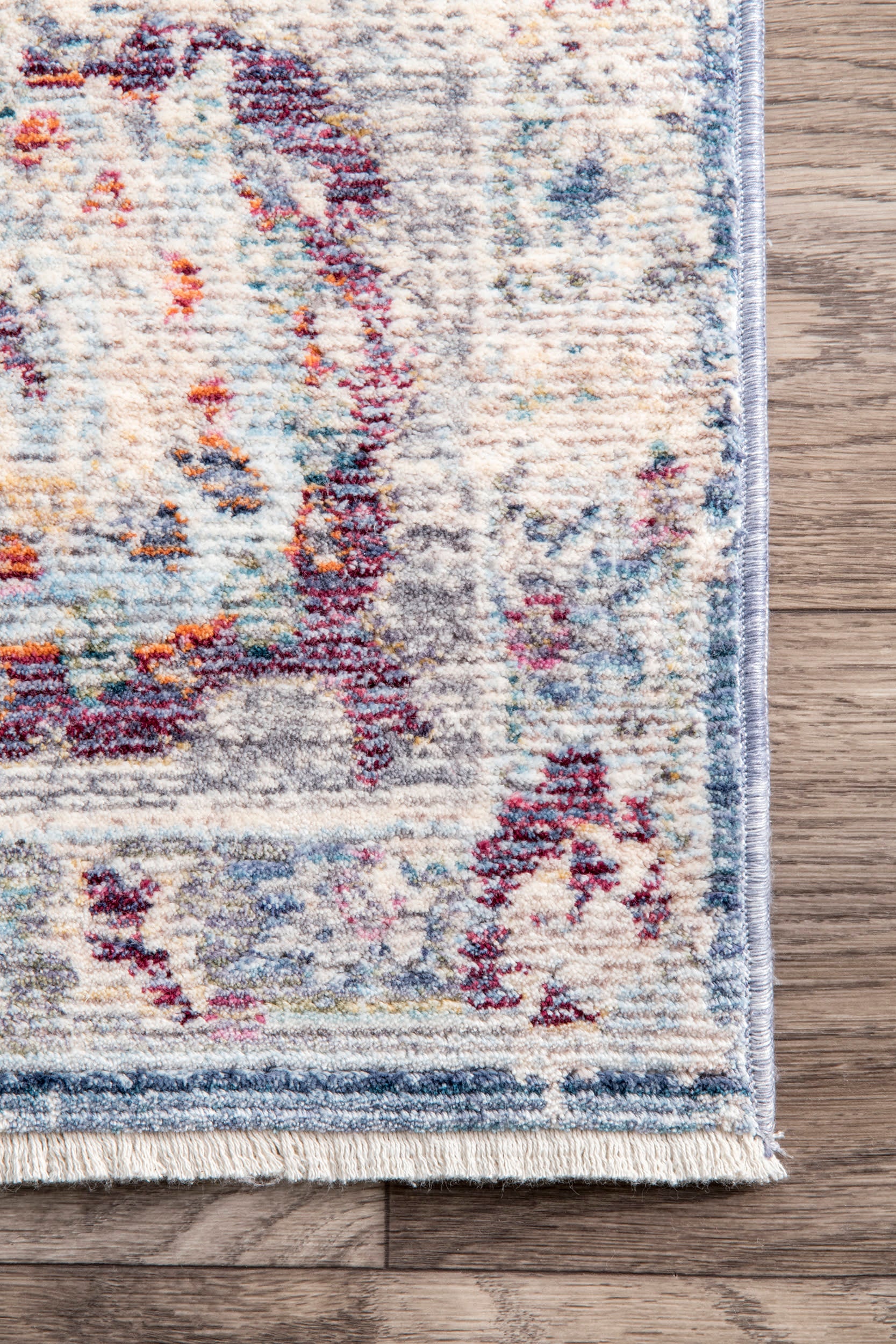 Fading Pendent Medallion Fringe Rug | Navy - Image 3