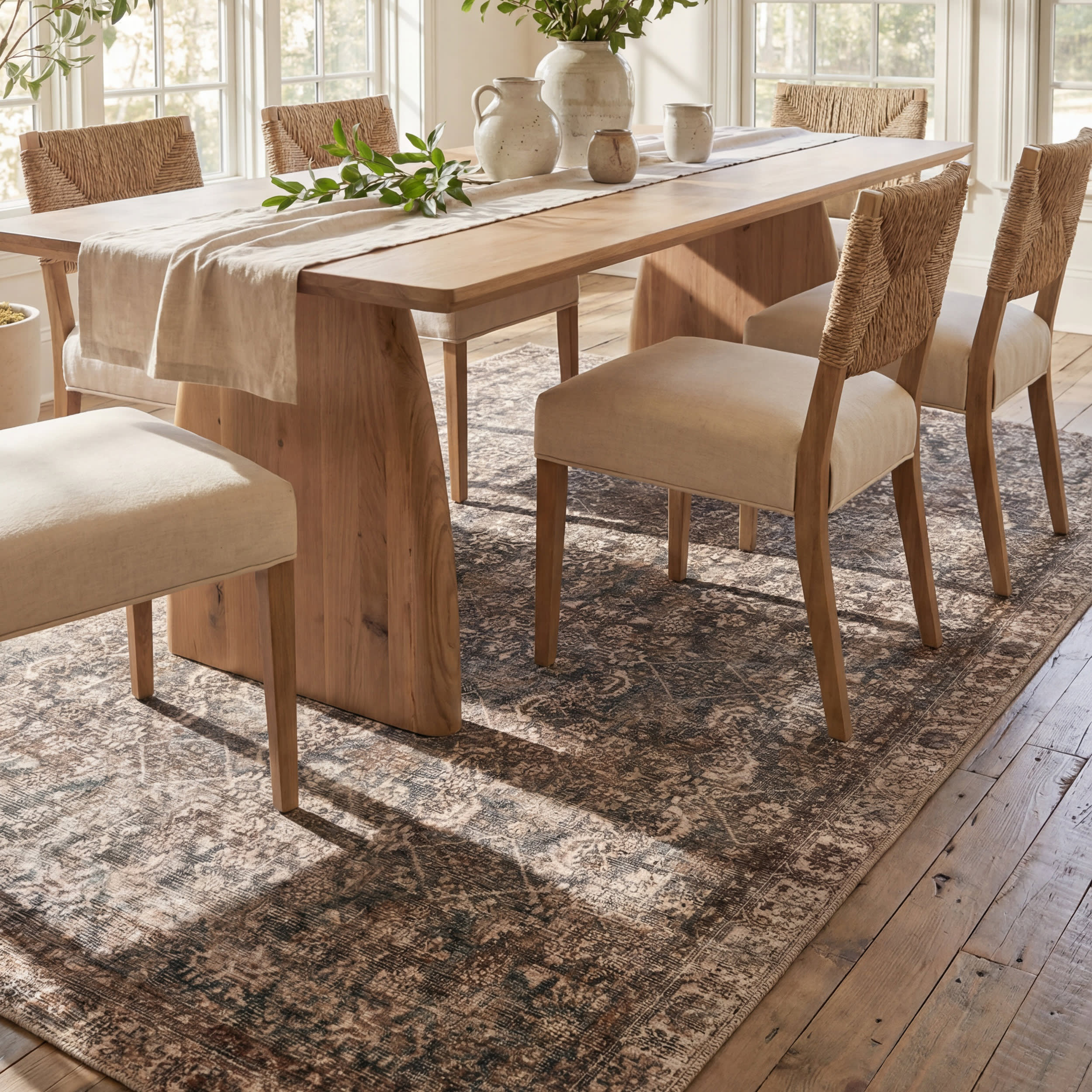 Fair Hills Antiqued Jute-Blend Rug | Brown - Image 7